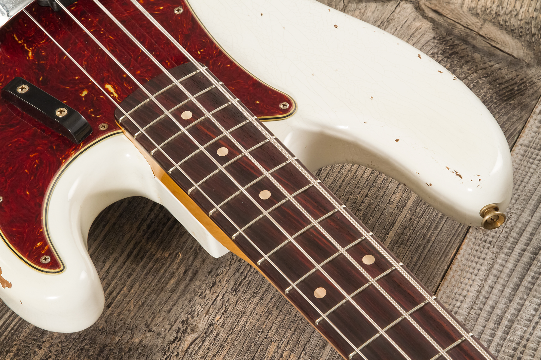 Fender Custom Shop Precision Bass 1960 Rw #r139029 - Heavy Relic Olympic White - Basse Électrique Solid Body - Variation 5