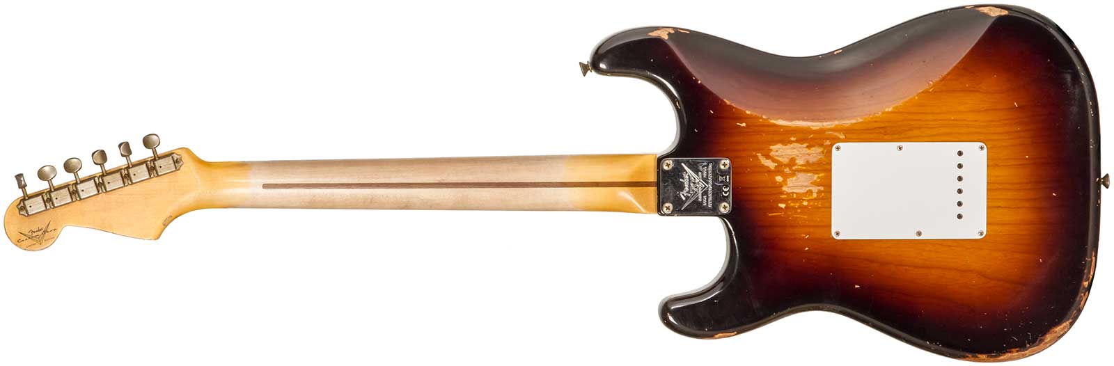 Fender Custom Shop Strat 1954 70th Anniv. 3s Trem Mn #xn4309 - Heavy Relic Wide Fade 2-color Sunburst - Guitare Électrique Forme Str - Variation 1