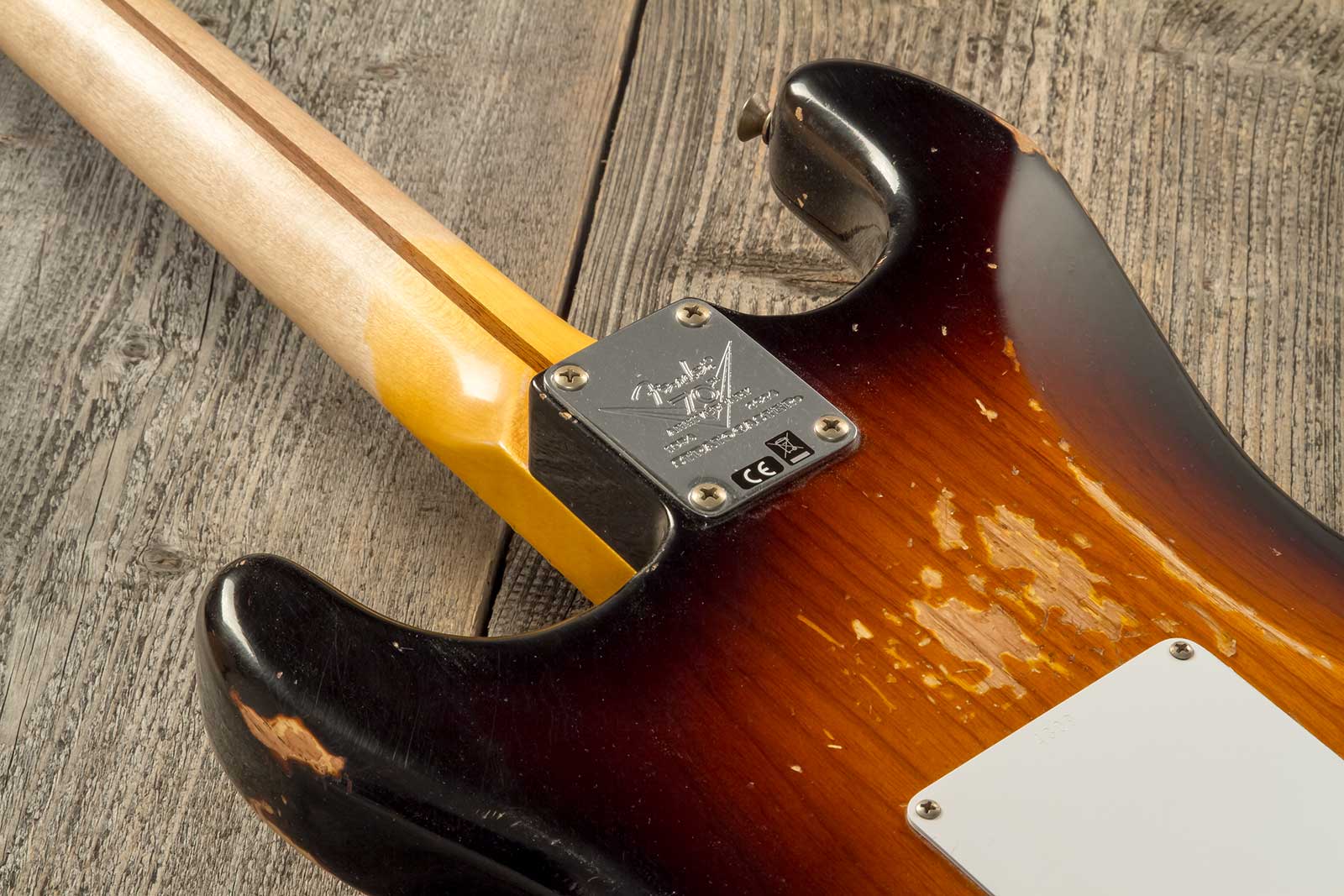 Fender Custom Shop Strat 1954 70th Anniv. 3s Trem Mn #xn4309 - Heavy Relic Wide Fade 2-color Sunburst - Guitare Électrique Forme Str - Variation 6