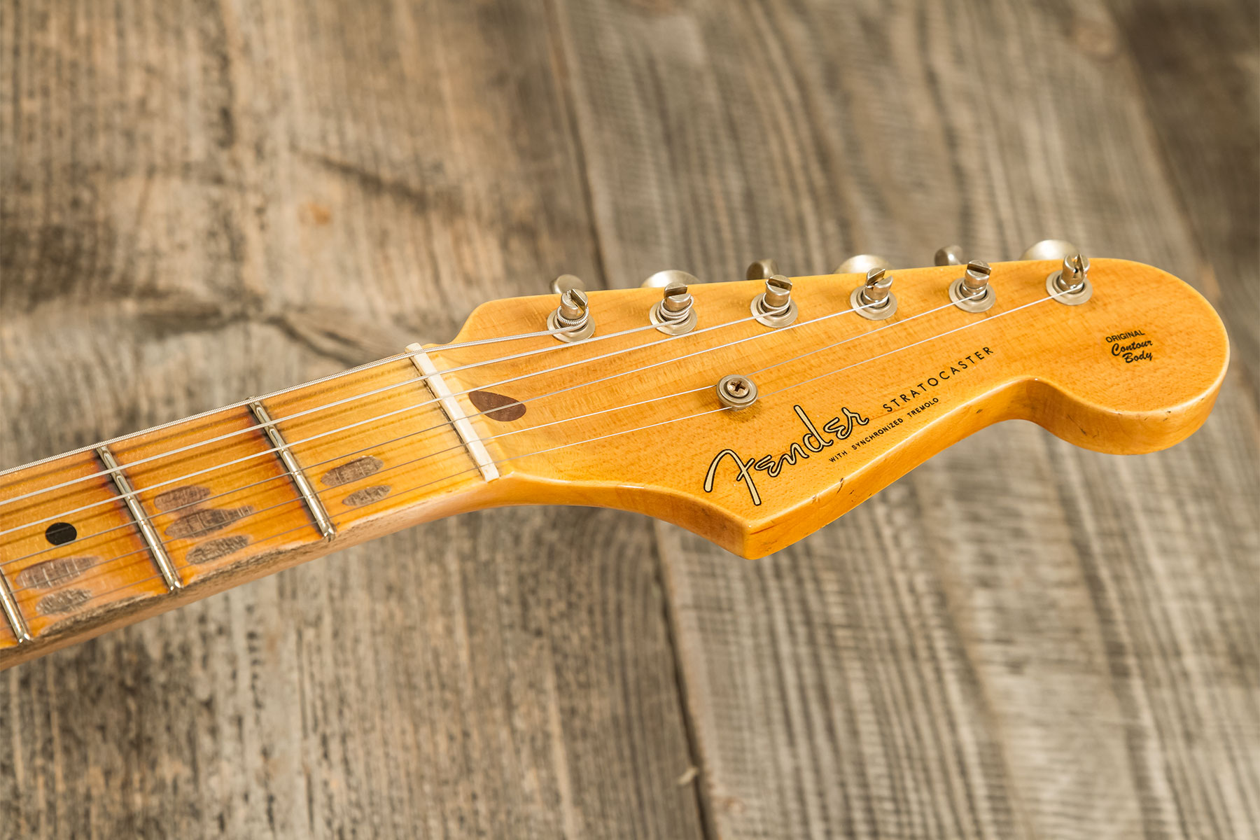 Fender Custom Shop Strat 1954 70th Anniv. 3s Trem Mn #xn4858 - Journeyman Relic 2-color Sunburst - Guitare Électrique Forme Str - Variation 7