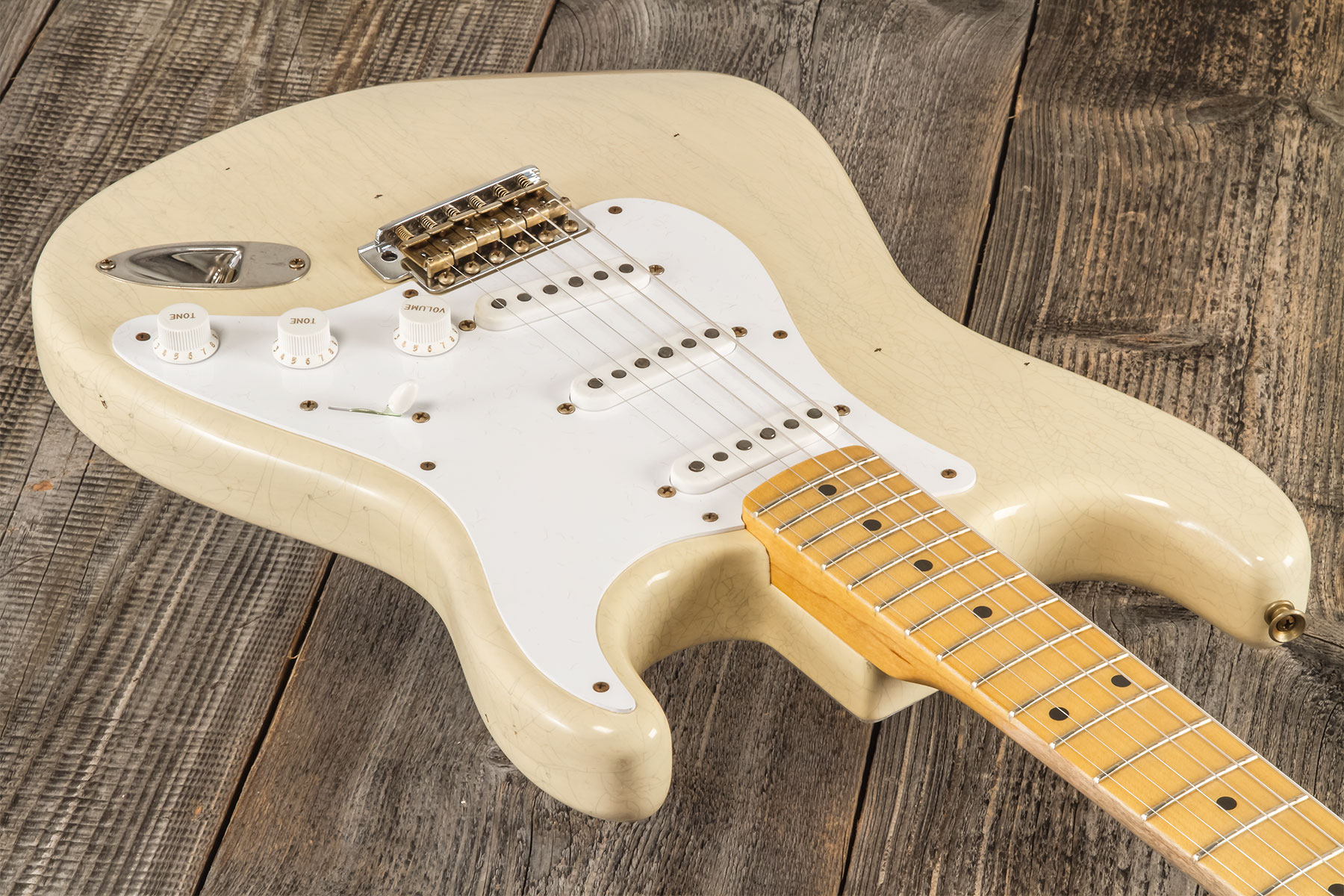 Fender Custom Shop Strat 1954 70th Anniv. 3s Trem Mn #xn4912 - Journeyman Relic Vintage Blonde - Guitare Électrique Forme Str - Variation 3