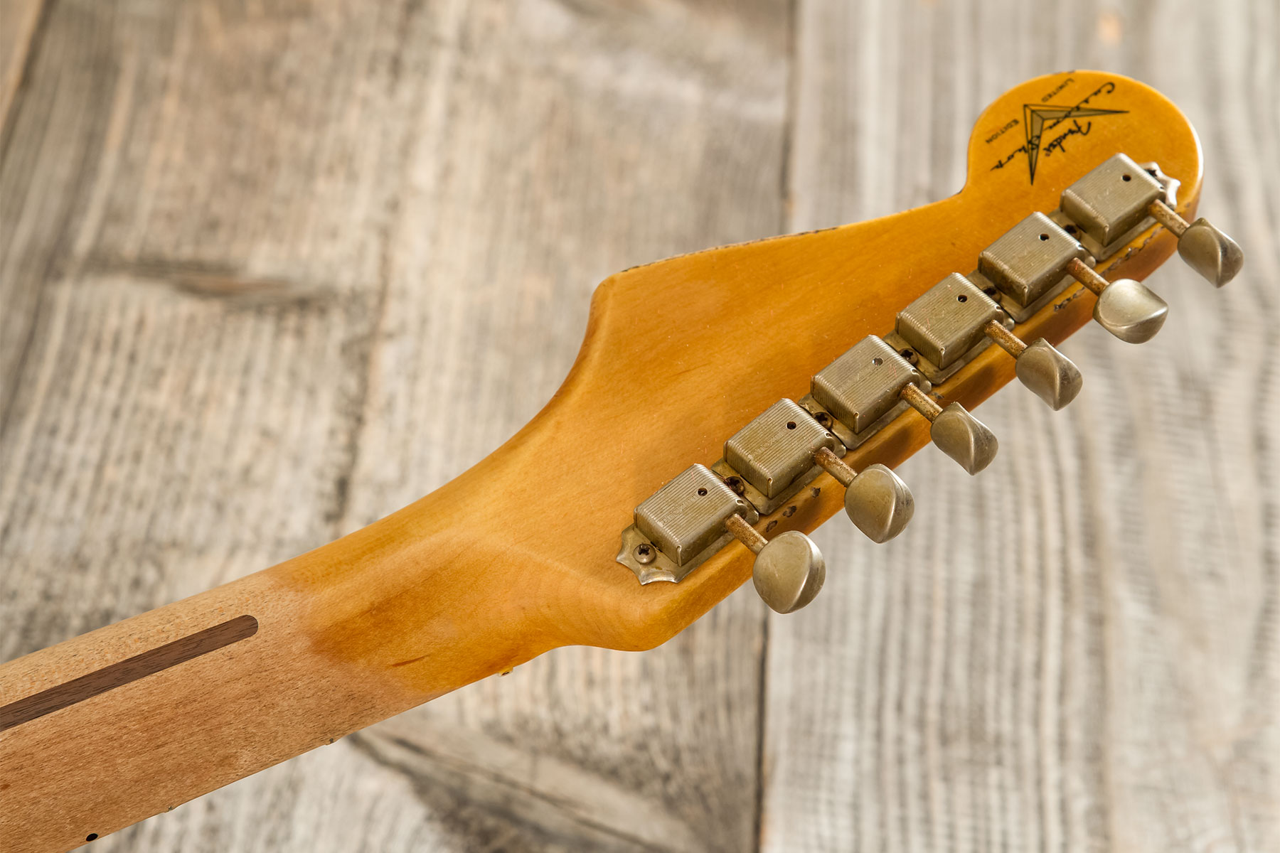 Fender Custom Shop Strat 1954 70th Anniv. 3s Trem Mn #xn5052 - Relic Vintage Blonde - Guitare Électrique Forme Str - Variation 10