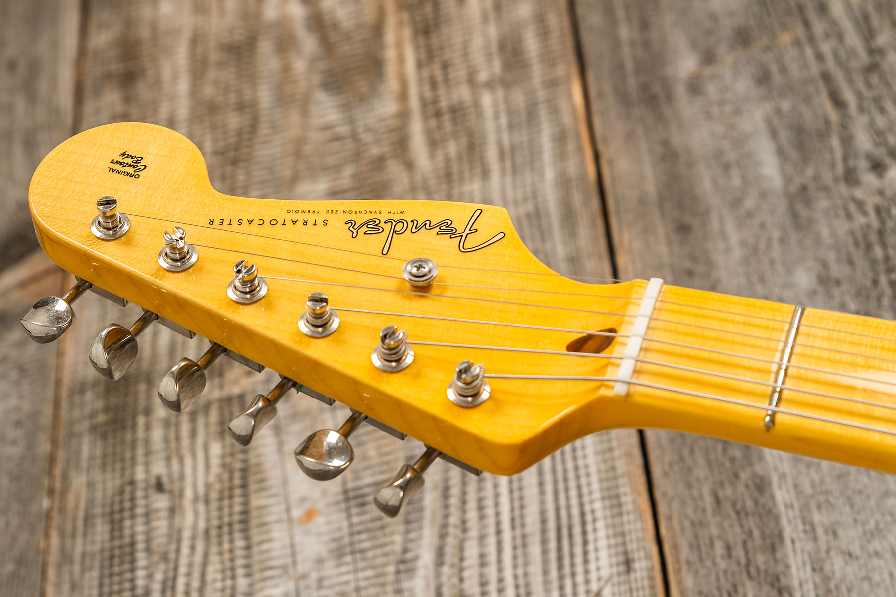 Fender Custom Shop Strat 1954 70th Anniv. #xn4611 3s Trem Mn - Time Capsule Wide Fade 2-color Sunburst - Guitare Électrique Forme Str - Variation 8