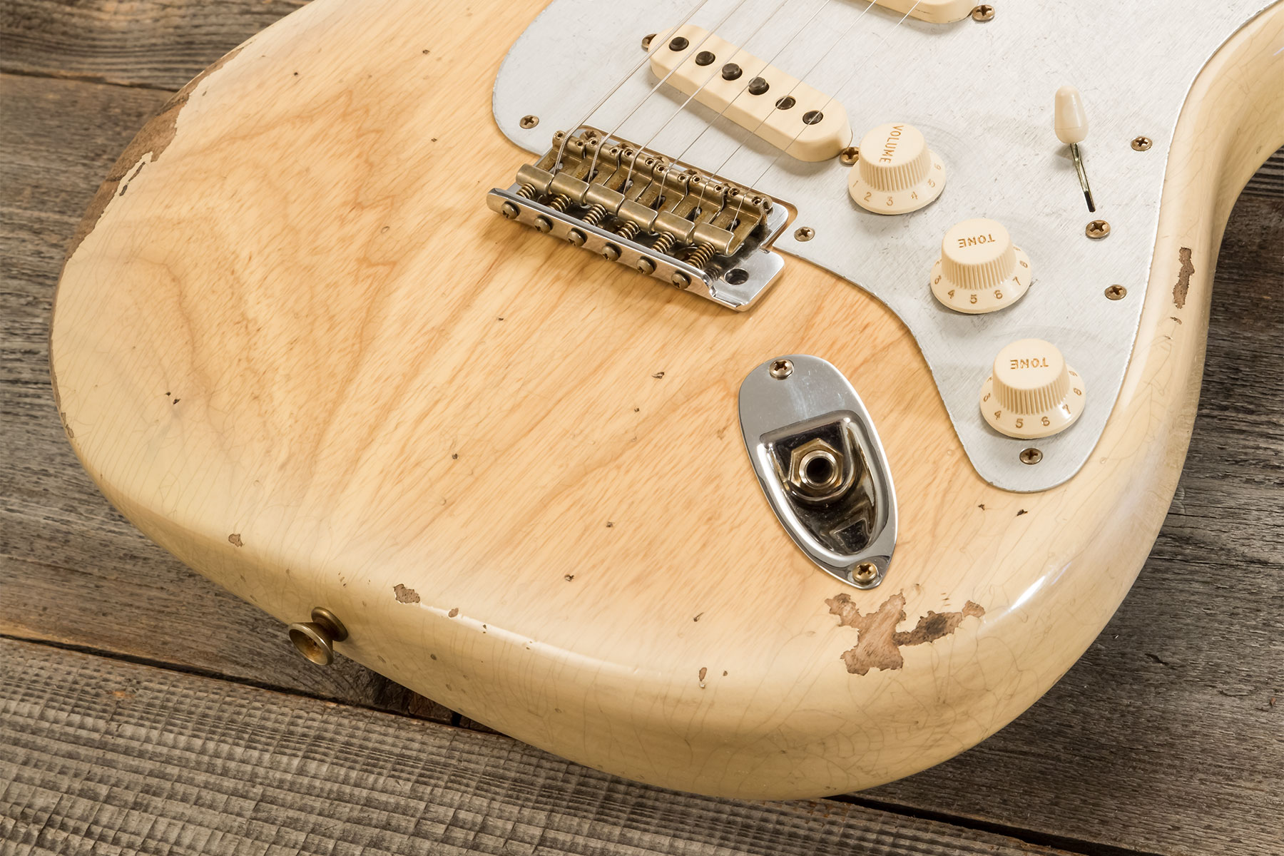 Fender Custom Shop Strat 1956 3s Trem Rw #r134776 - Relic Natural Blonde - Guitare Électrique Forme Str - Variation 5