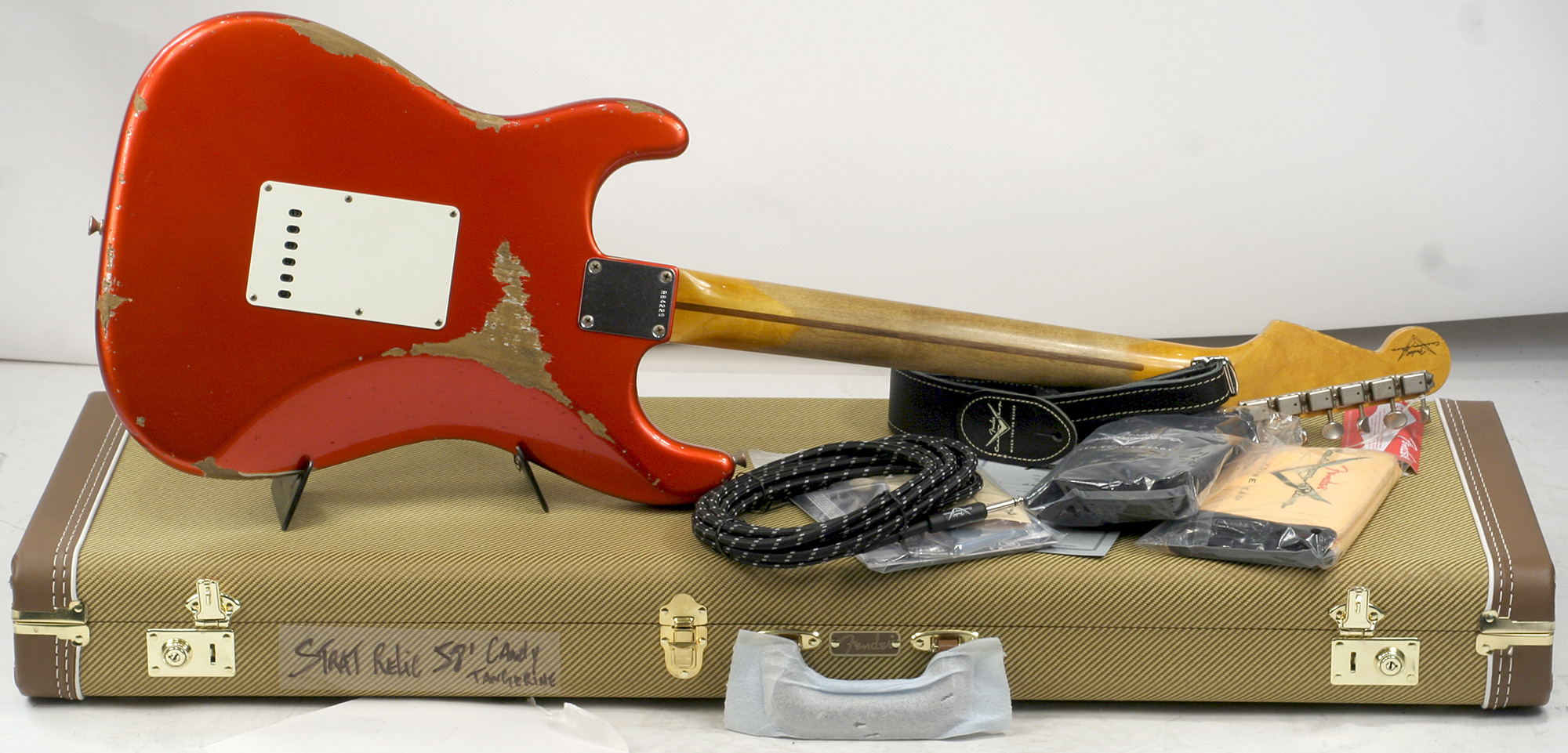 Fender Custom Shop Strat 1958 Mn R84229 - Heavy Relic, Candy Tangerine - Guitare Électrique Forme Str - Variation 1