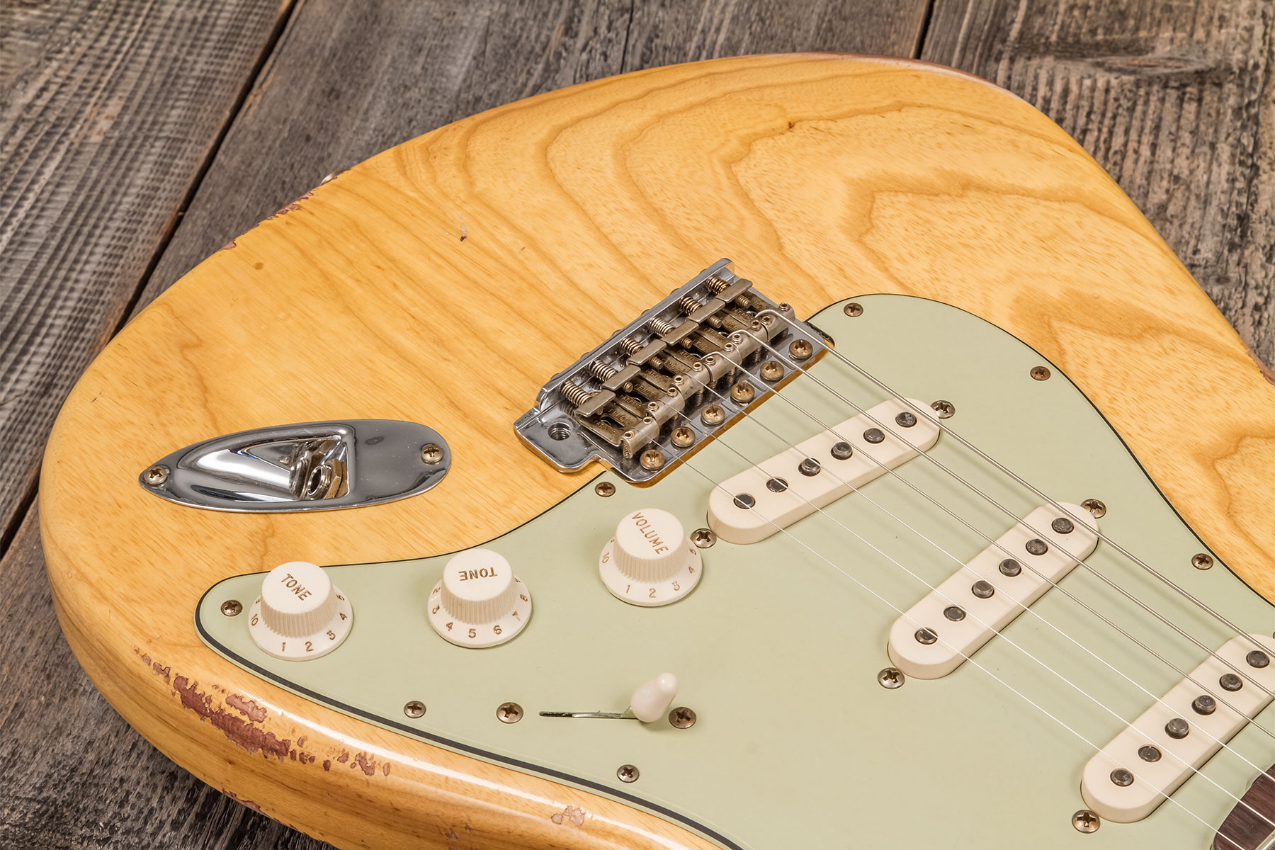 Fender Custom Shop Strat 1959 3s Trem Rw #r133843 - Relic Antique Natural - Guitare Électrique Forme Str - Variation 3