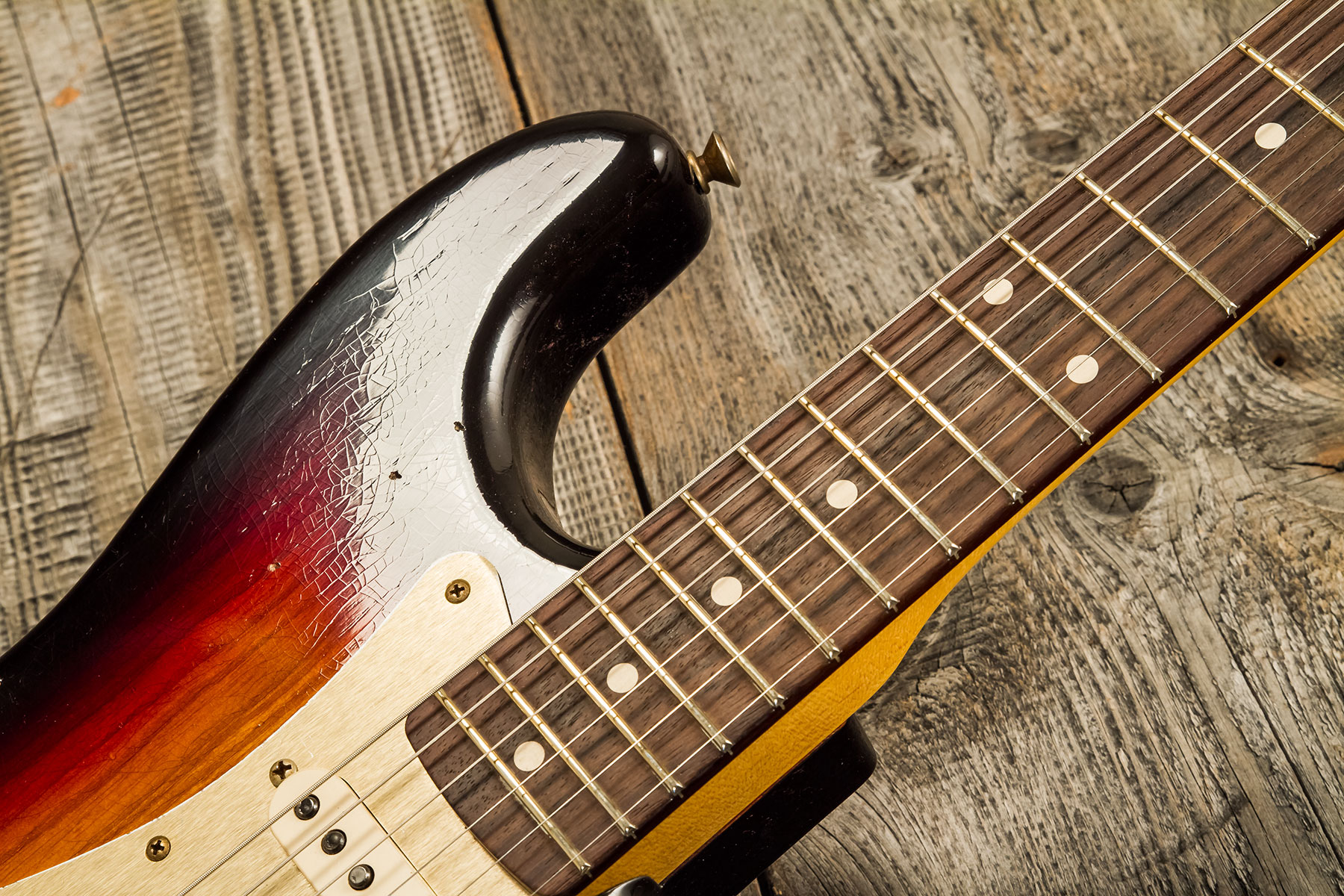 Fender Custom Shop Strat 1959 3s Trem Rw #r134762 - Relic Chocolate 3-color Sunburst - Guitare Électrique Forme Str - Variation 5