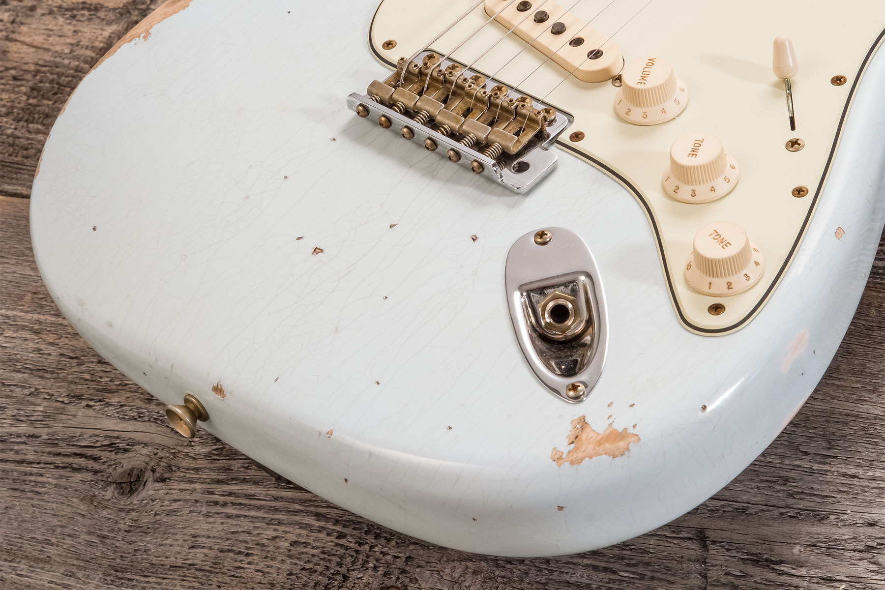 Fender Custom Shop Strat 1959 3s Trem Rw #r138342 - Relic Sonic Blue - Guitare Électrique Forme Str - Variation 3