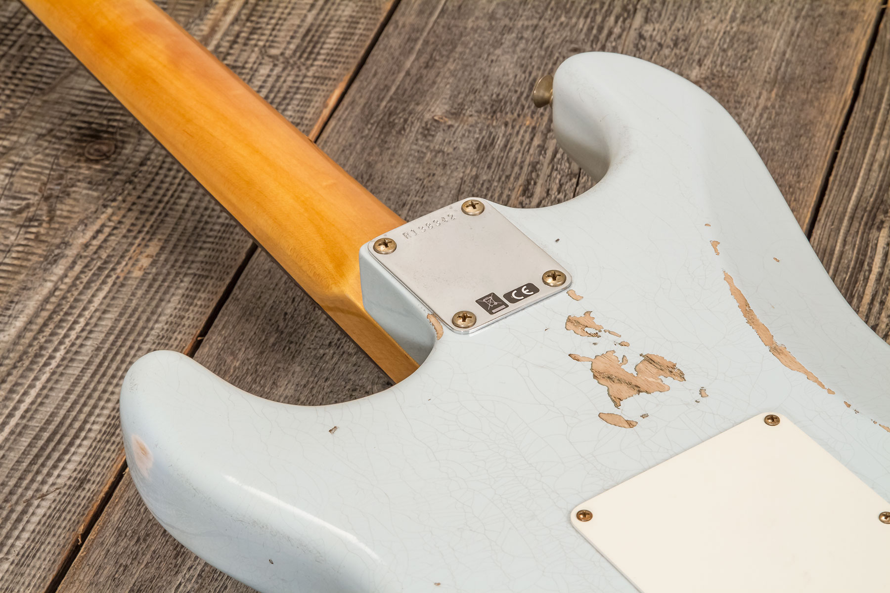 Fender Custom Shop Strat 1959 3s Trem Rw #r138342 - Relic Sonic Blue - Guitare Électrique Forme Str - Variation 5