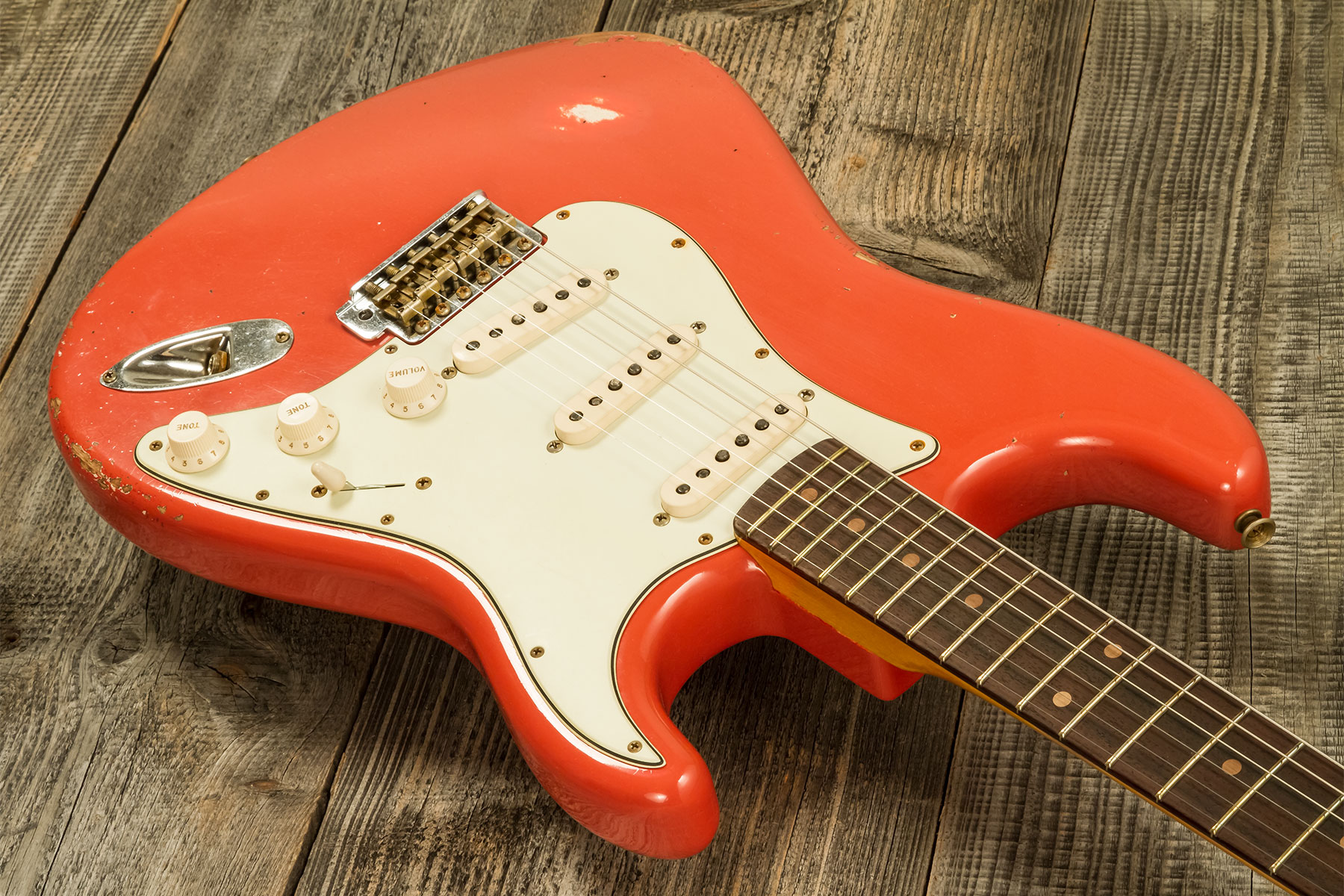 Fender Custom Shop Strat 1959 3s Trem Rw #r138362 - Relic Tahitian Coral - Guitare Électrique Forme Str - Variation 2