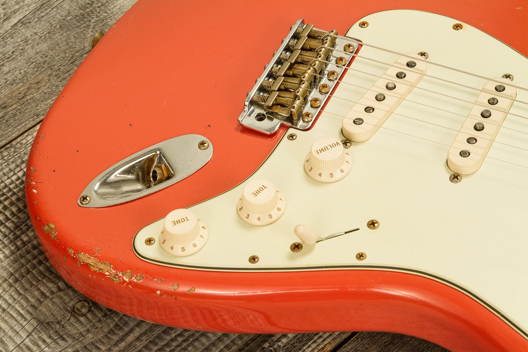 Fender Custom Shop Strat 1959 3s Trem Rw #r138362 - Relic Tahitian Coral - Guitare Électrique Forme Str - Variation 3