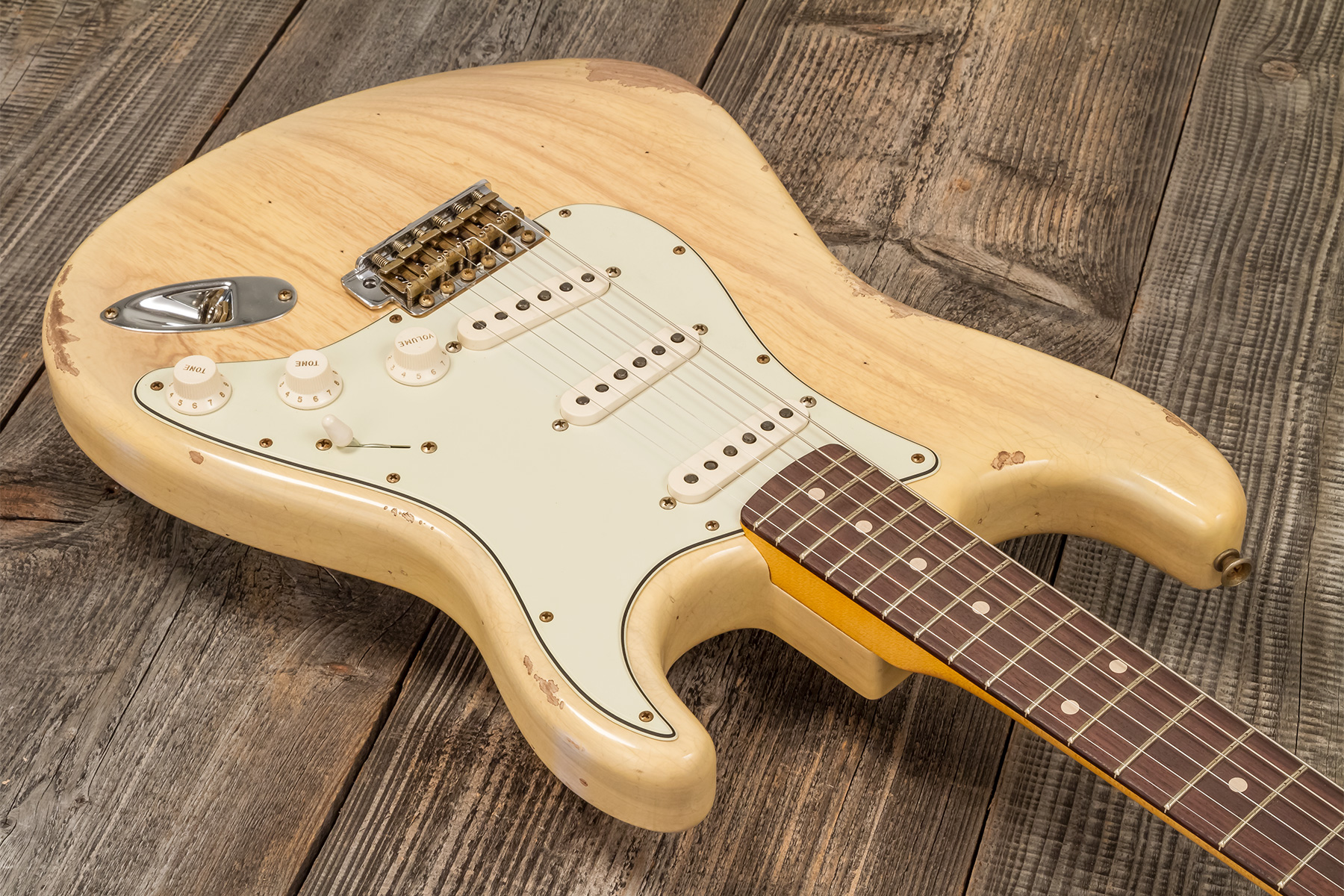 Fender Custom Shop Strat 1959 3s Trem Rw #r138376 - Relic Natural Blonde - Guitare Électrique Forme Str - Variation 2