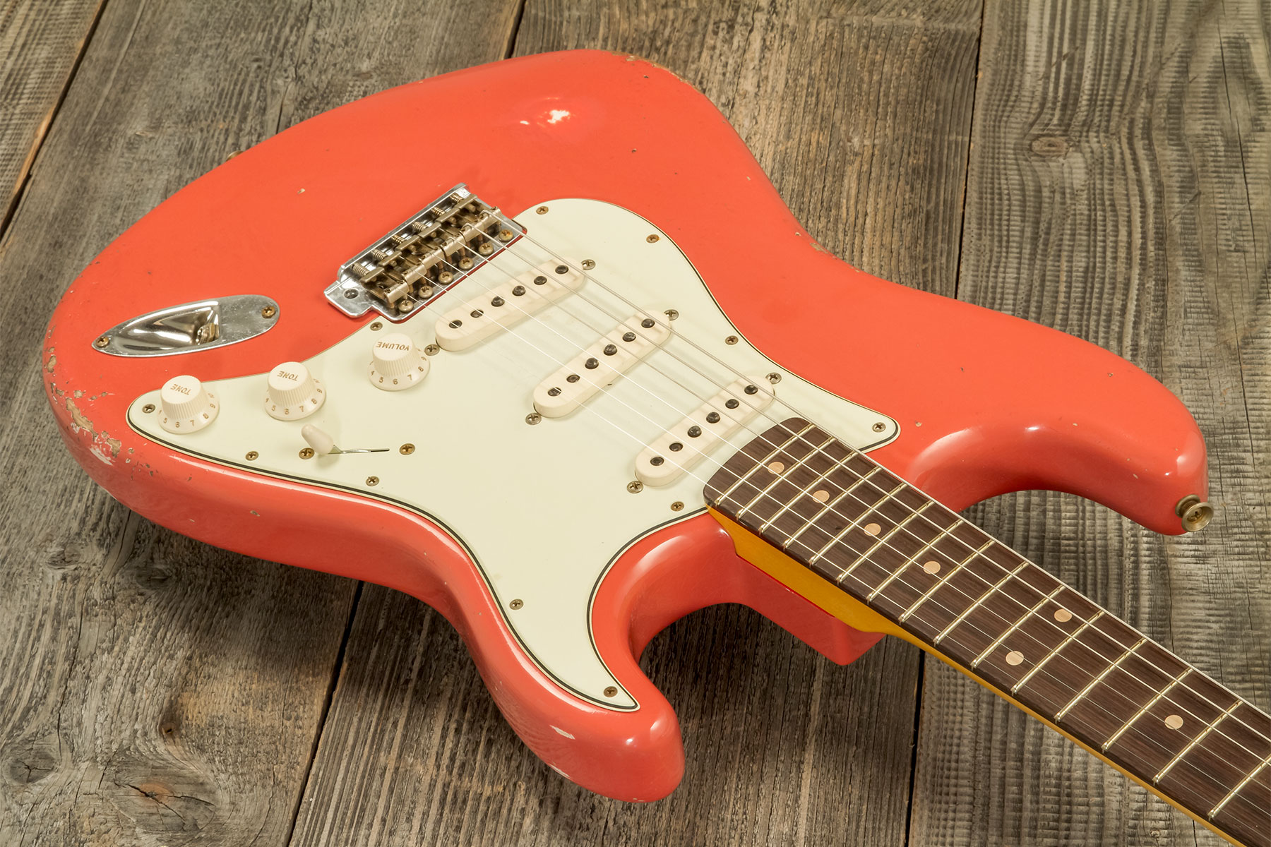 Fender Custom Shop Strat 1959 Trem Rw #r133789 - Relic Tahitian Coral - Guitare Électrique Forme Str - Variation 2