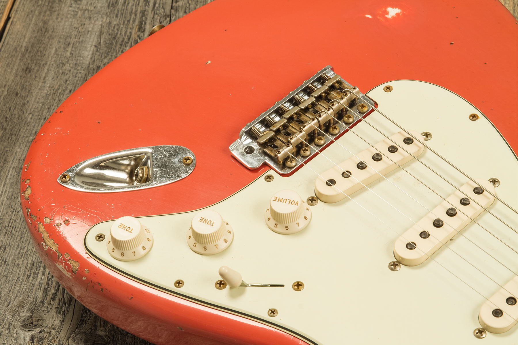 Fender Custom Shop Strat 1959 Trem Rw #r133789 - Relic Tahitian Coral - Guitare Électrique Forme Str - Variation 3