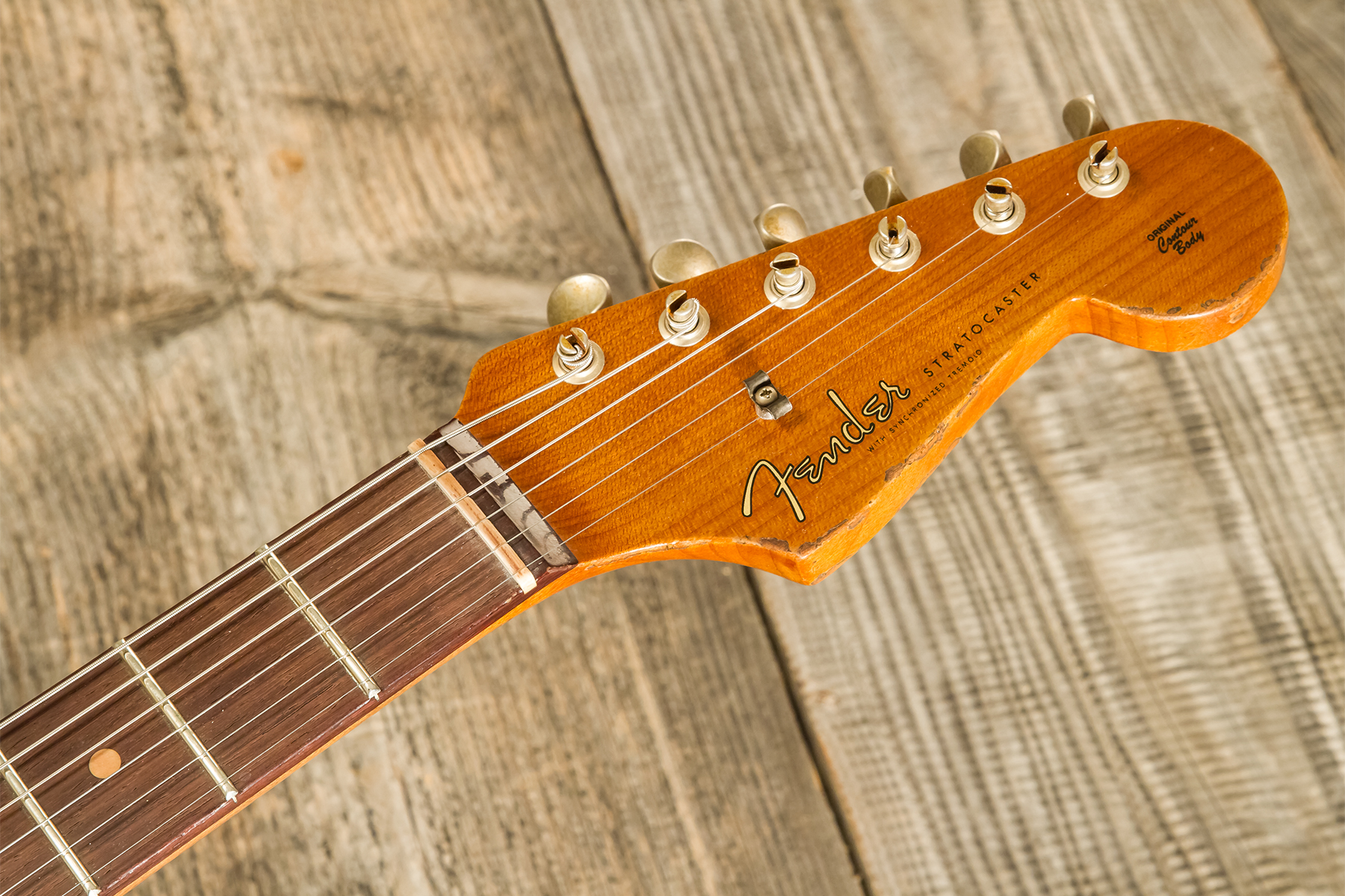 Fender Custom Shop Strat 1961 3s Trem #cz580688 - Super Heavy Relic Black O. 3-color Sunburst - Guitare Électrique Forme Str - Variation 10