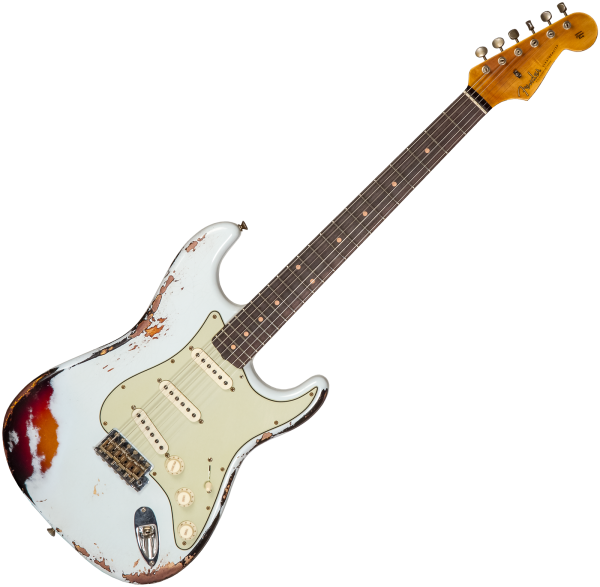 Fender Custom Shop 1961 Stratocaster #CZ573714 - heavy relic aged sonic  blue o. 3-color sunburst Str shape electric guitar