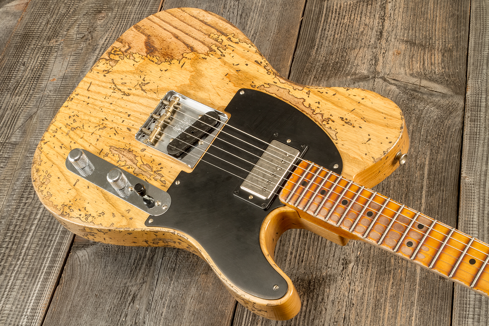 Fender Custom Shop Tele 1951 Sh Mn #r13524 - Super Heavy Relic Natural - Guitare Électrique Forme Tel - Variation 2