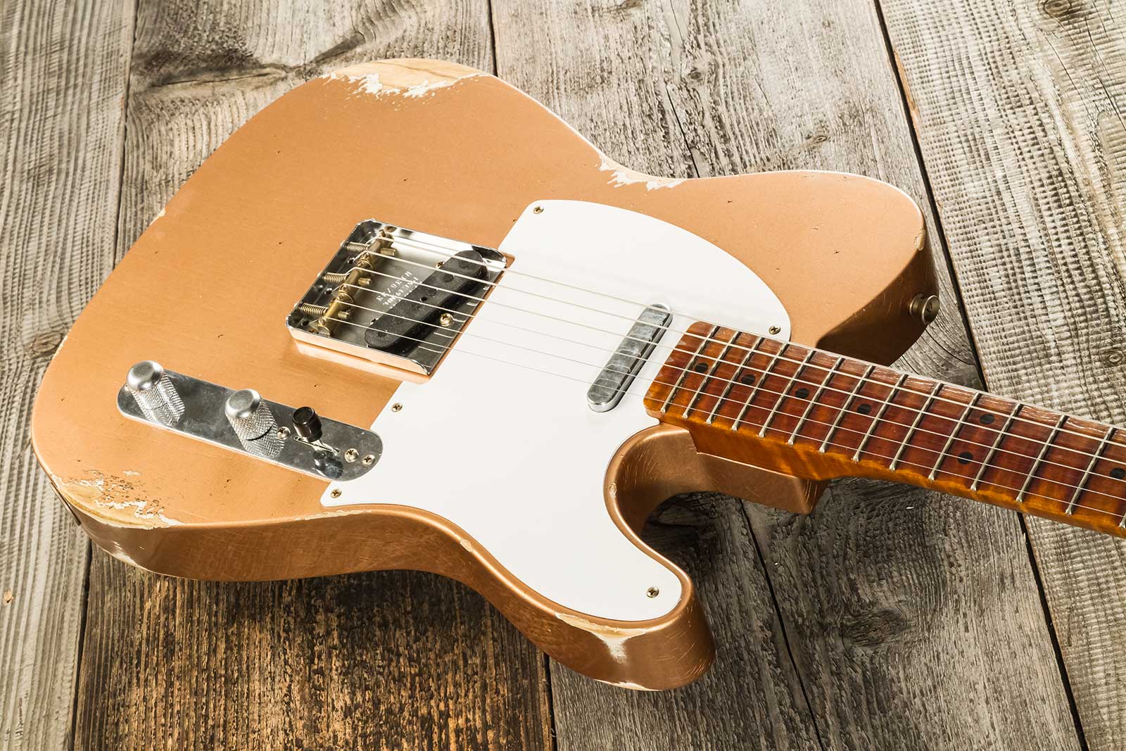 Fender Custom Shop Tele 1952 2s Ht Mn #r136733 - Relic Copper - Guitare Électrique Forme Tel - Variation 2