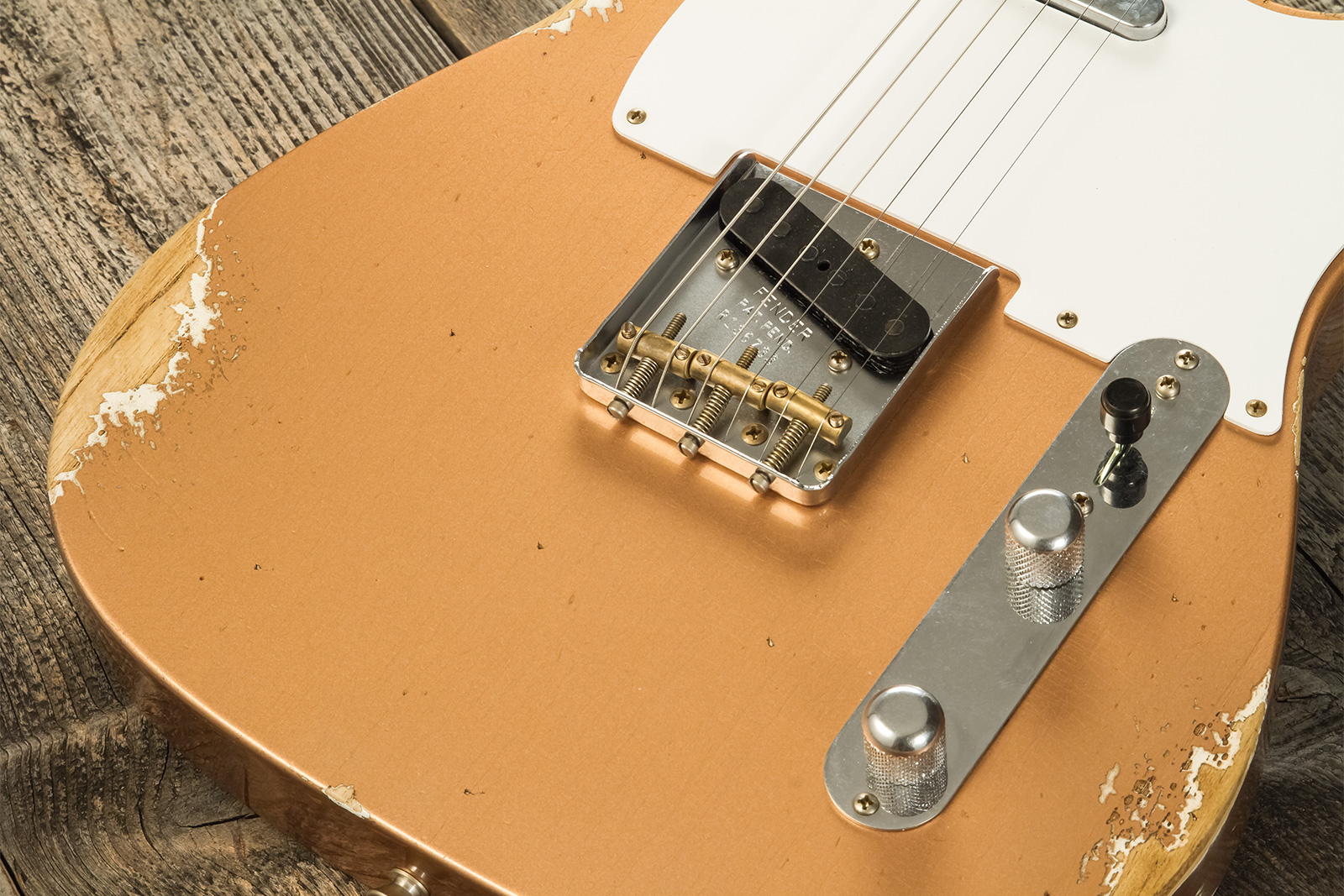 Fender Custom Shop Tele 1952 2s Ht Mn #r136733 - Relic Copper - Guitare Électrique Forme Tel - Variation 3