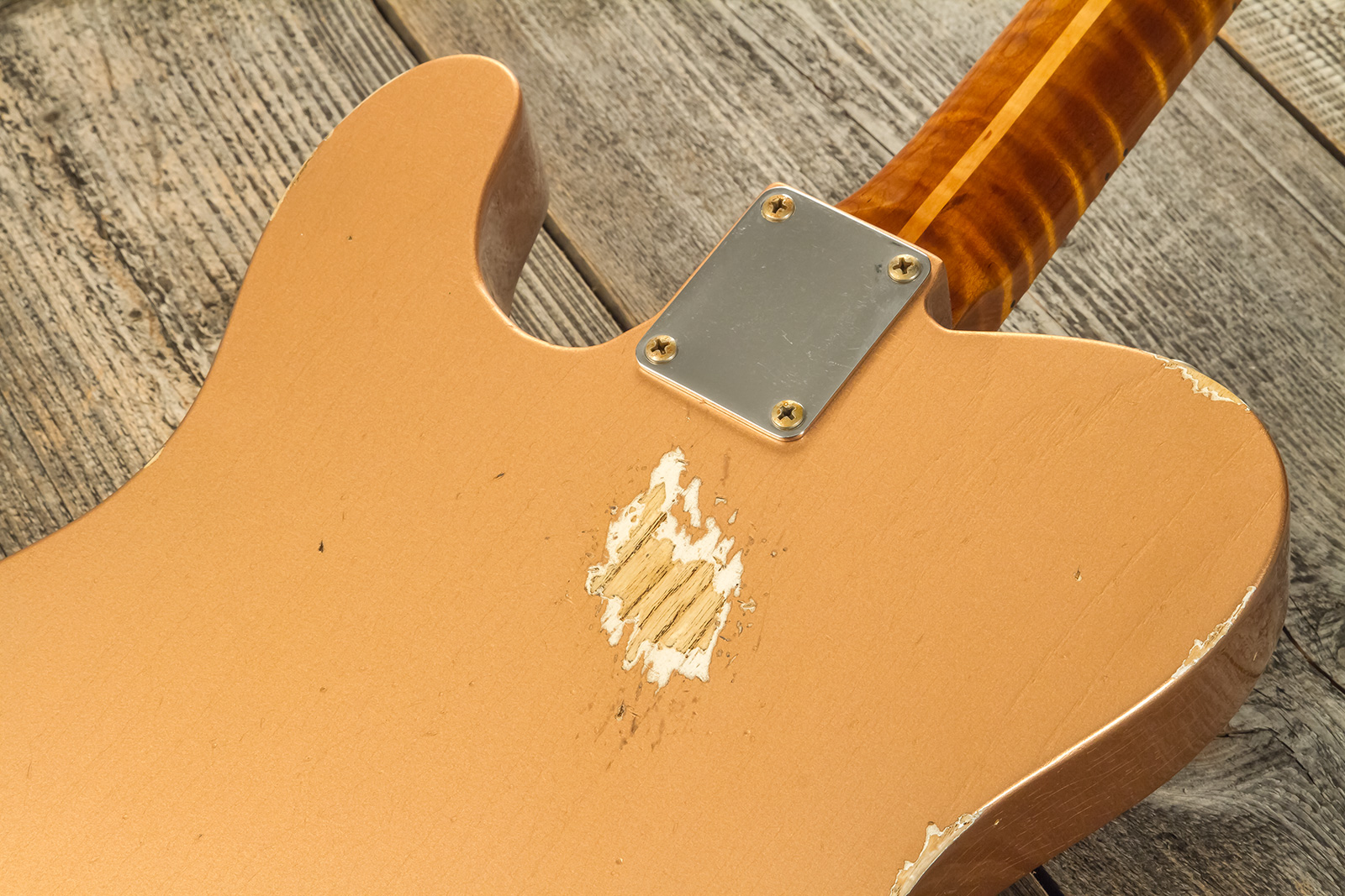 Fender Custom Shop Tele 1952 2s Ht Mn #r136733 - Relic Copper - Guitare Électrique Forme Tel - Variation 6