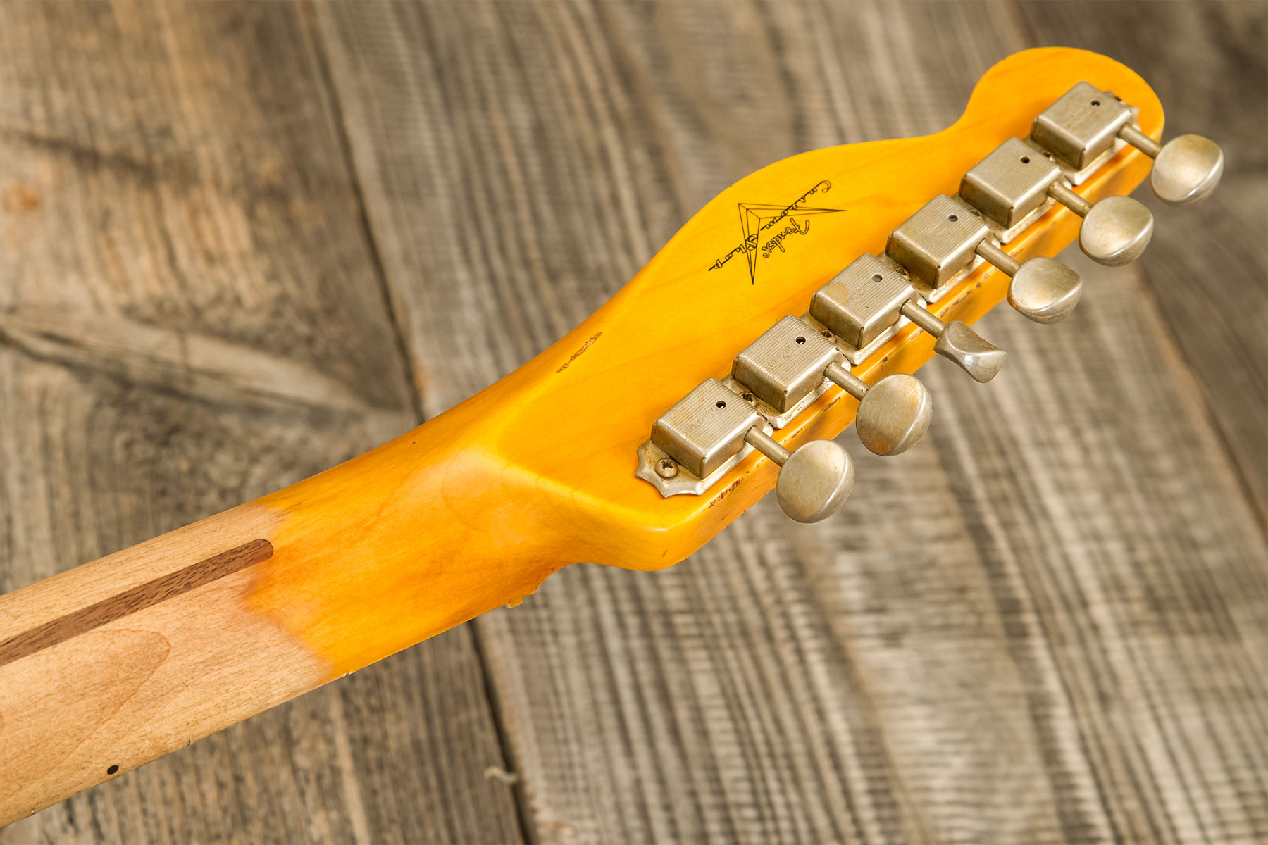 Fender Custom Shop Tele 1952 2s Ht Mn #r138660 - Heavy Relic Butterscotch Blonde - Guitare Électrique Forme Tel - Variation 9