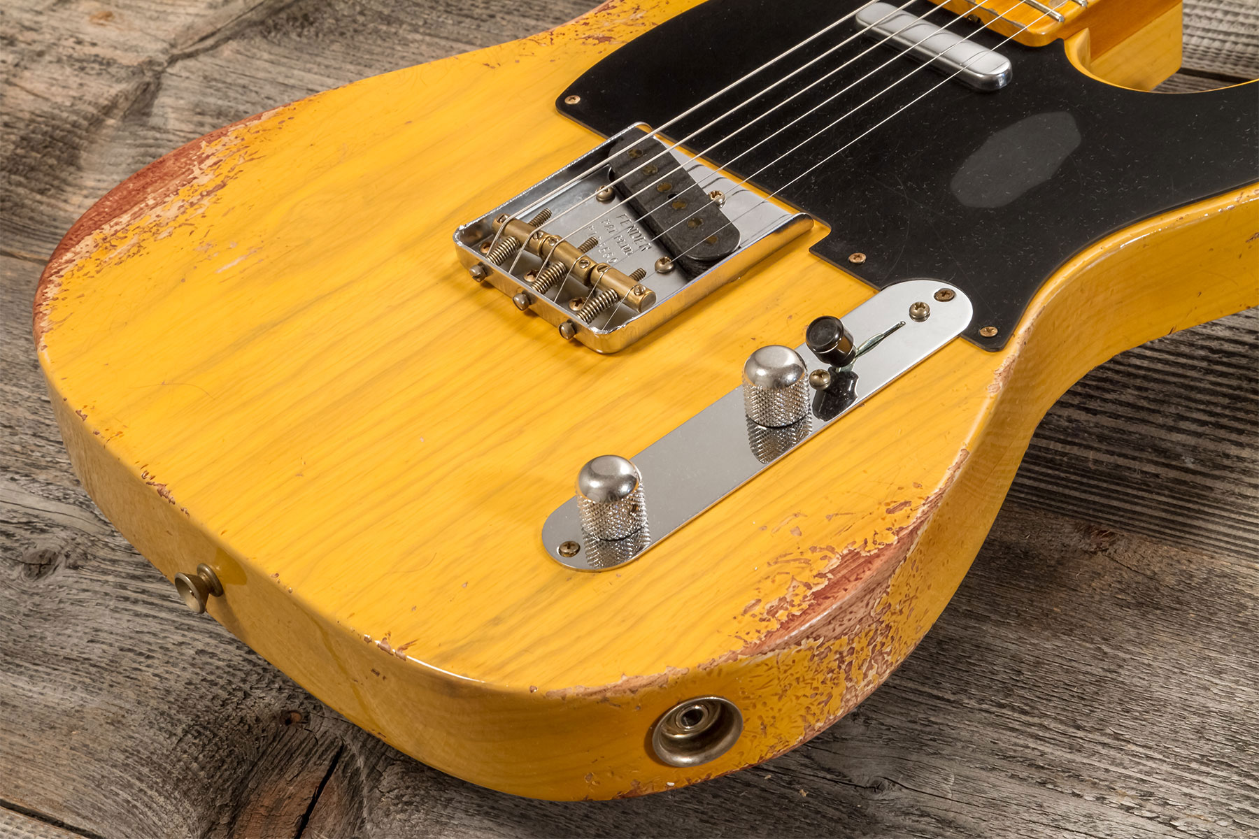 Fender Custom Shop Tele 1952 2s Ht Mn #r138660 - Heavy Relic Butterscotch Blonde - Guitare Électrique Forme Tel - Variation 3