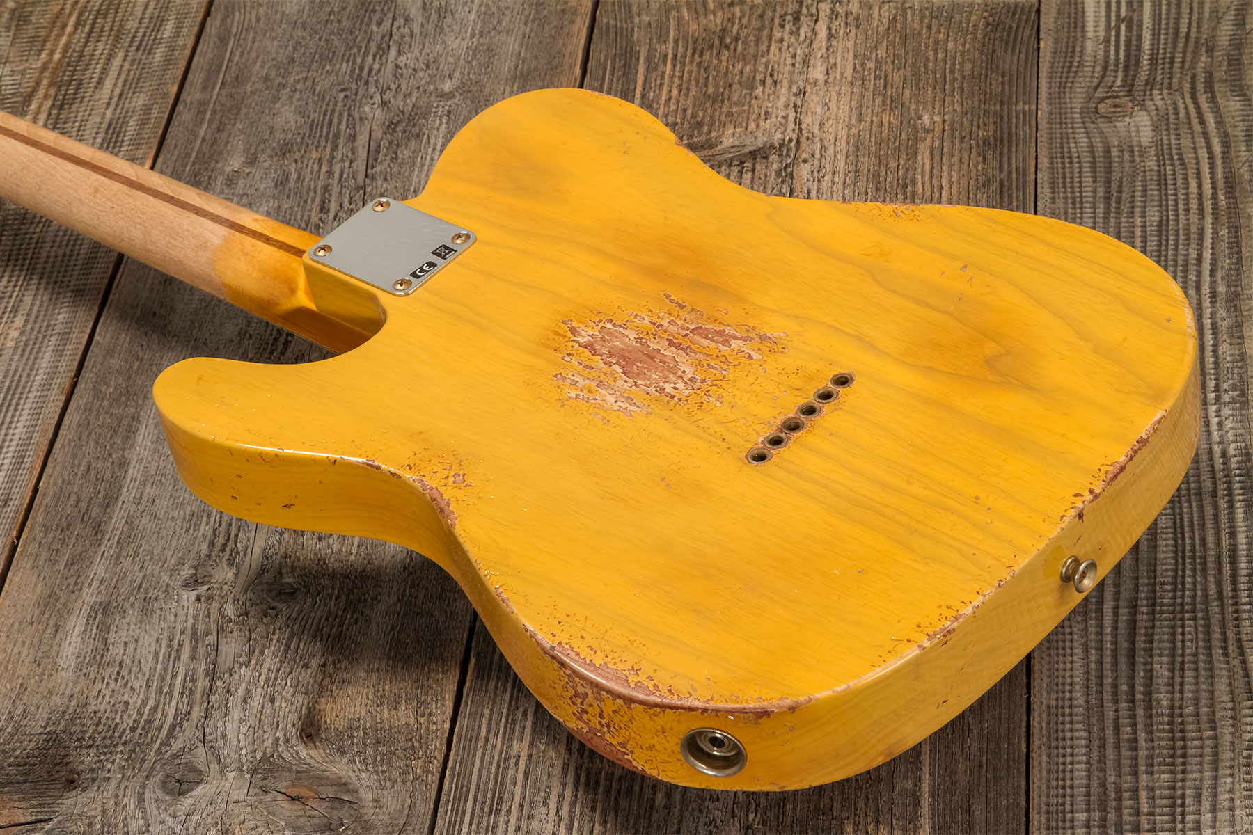 Fender Custom Shop Tele 1952 2s Ht Mn #r138660 - Heavy Relic Butterscotch Blonde - Guitare Électrique Forme Tel - Variation 5