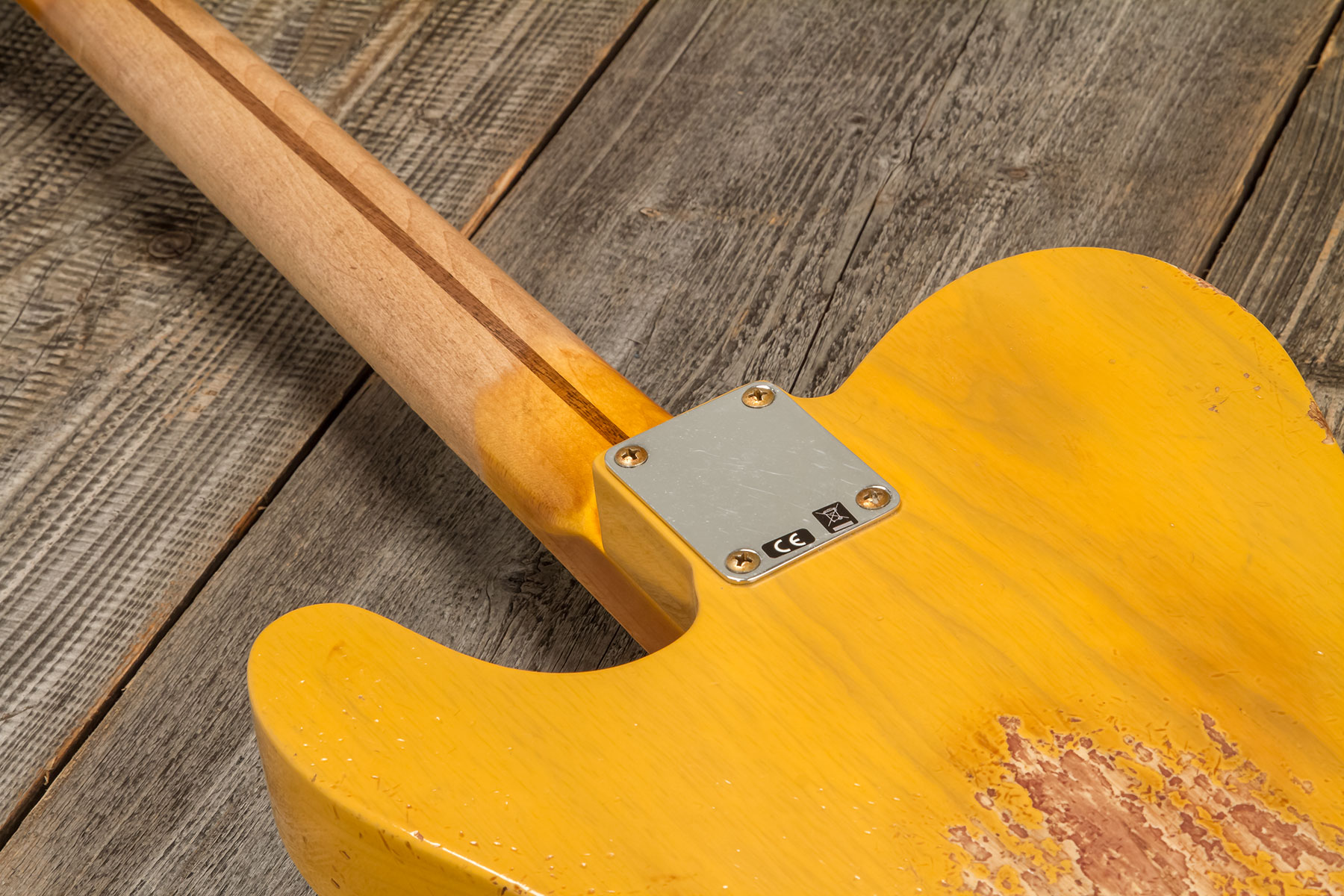 Fender Custom Shop Tele 1952 2s Ht Mn #r138660 - Heavy Relic Butterscotch Blonde - Guitare Électrique Forme Tel - Variation 6