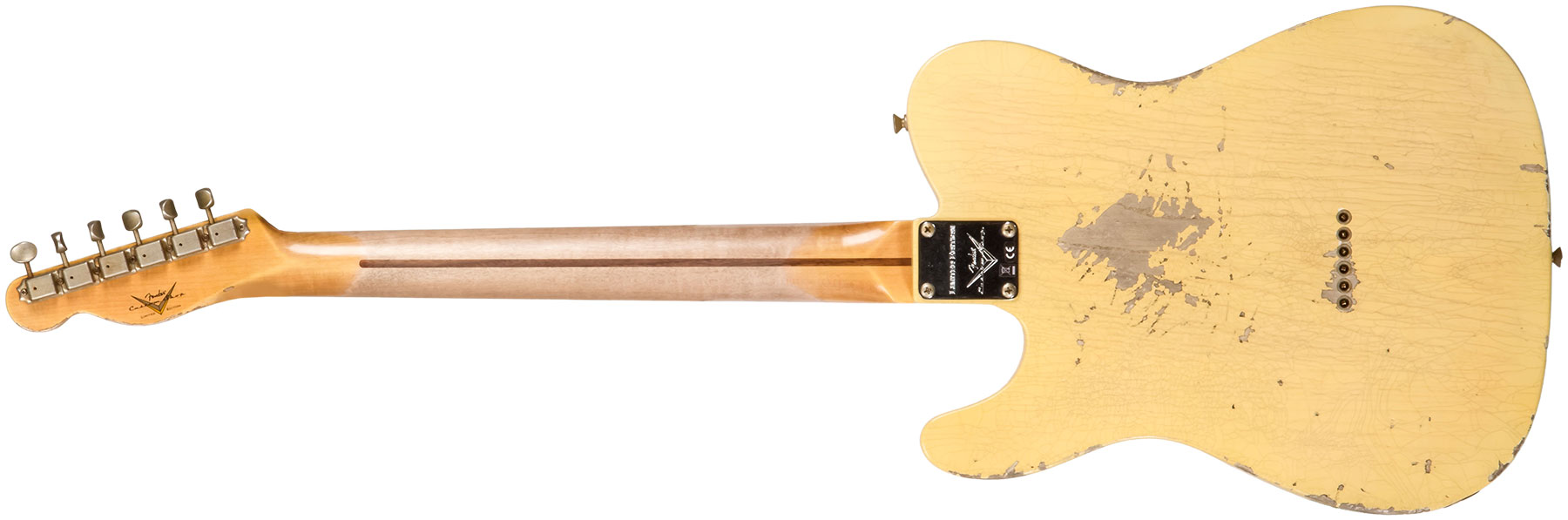 Fender Custom Shop Tele 1953 2s Ht Mn #r135197 - Heavy Relic Nocaster Blonde - Guitare Électrique Forme Str - Variation 1