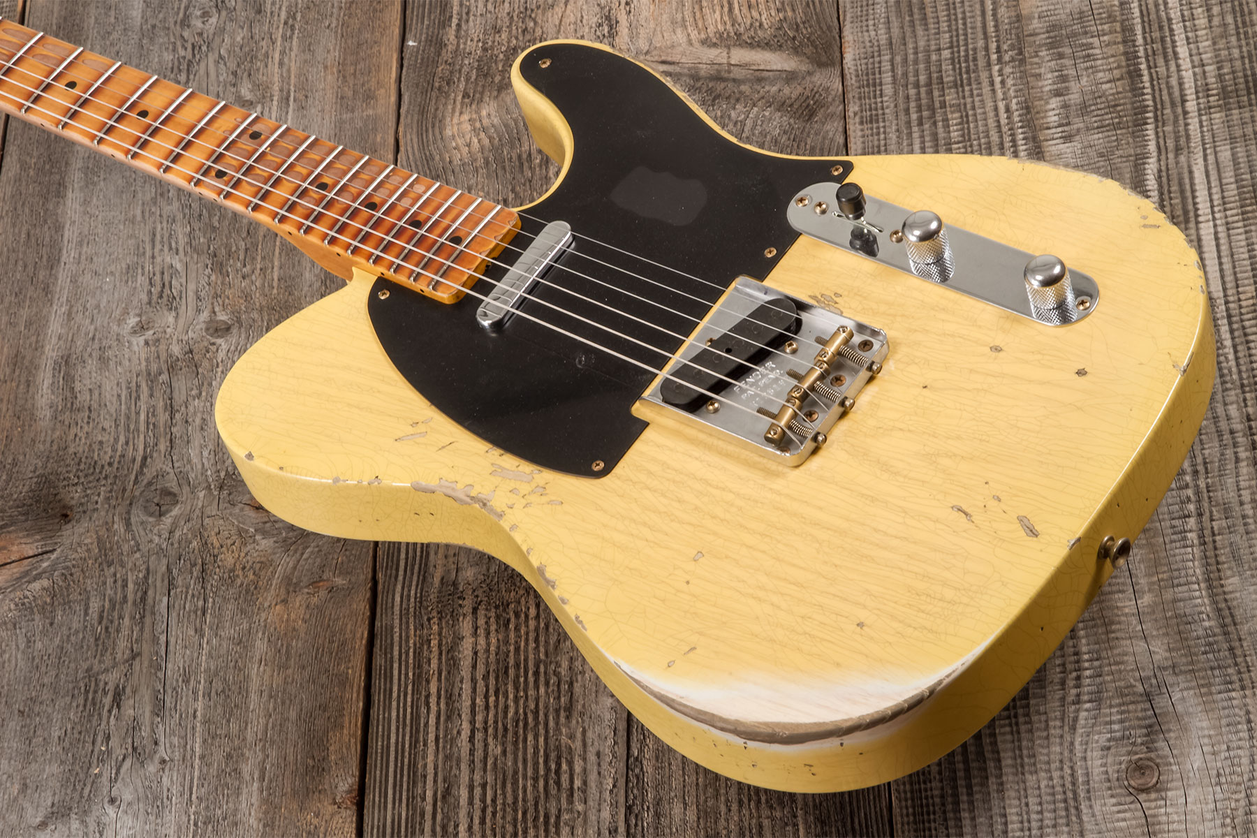 Fender Custom Shop Tele 1953 2s Ht Mn #r135197 - Heavy Relic Nocaster Blonde - Guitare Électrique Forme Str - Variation 2