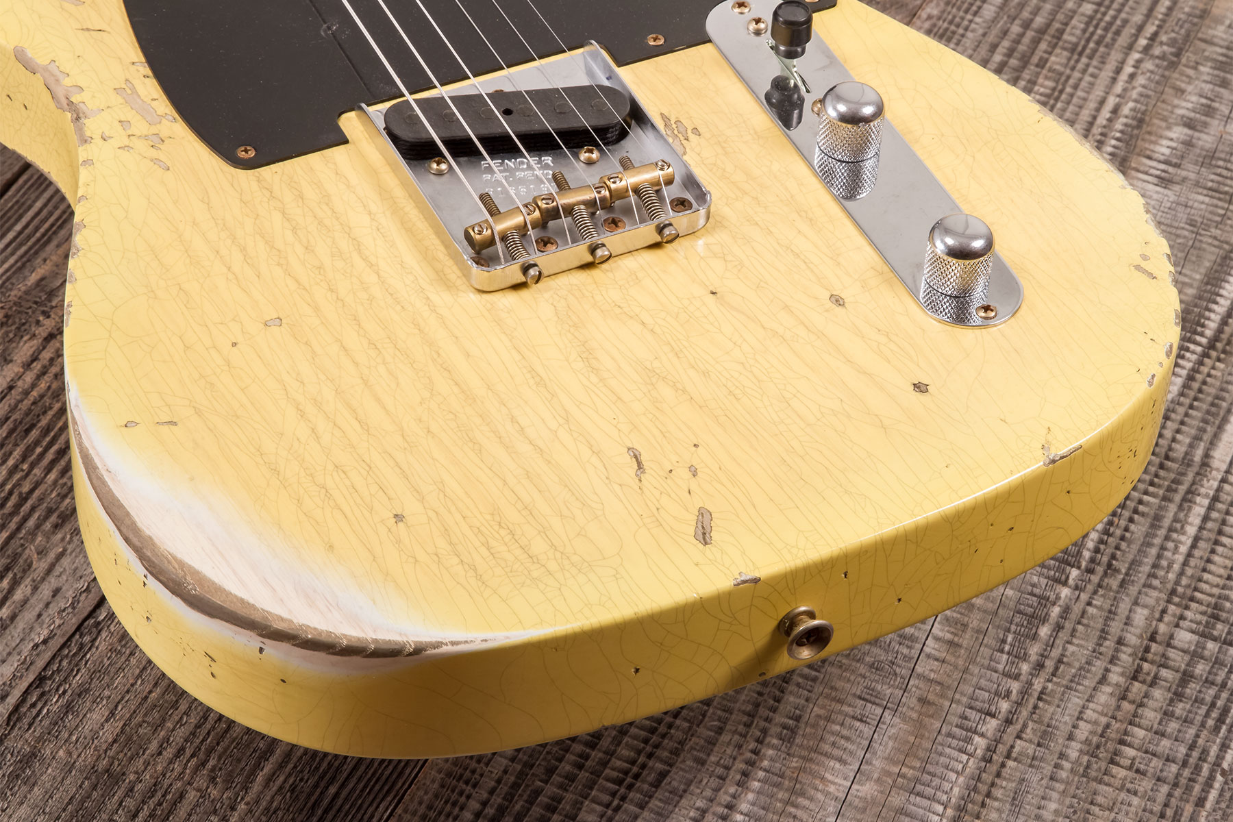 Fender Custom Shop Tele 1953 2s Ht Mn #r135197 - Heavy Relic Nocaster Blonde - Guitare Électrique Forme Str - Variation 3