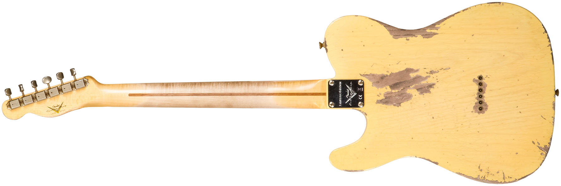 Fender Custom Shop Tele 1953 2s Ht #r136595 - Heavy Relic Nocaster Blonde - Guitare Électrique Forme Str - Variation 1