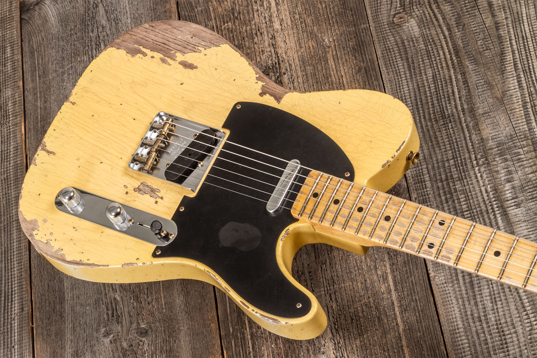 Fender Custom Shop Tele 1953 2s Ht #r136595 - Heavy Relic Nocaster Blonde - Guitare Électrique Forme Str - Variation 2