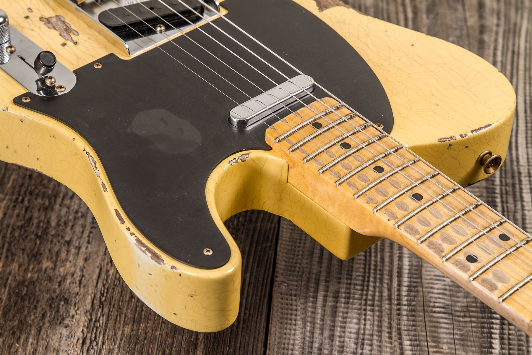 Fender Custom Shop Tele 1953 2s Ht #r136595 - Heavy Relic Nocaster Blonde - Guitare Électrique Forme Str - Variation 4