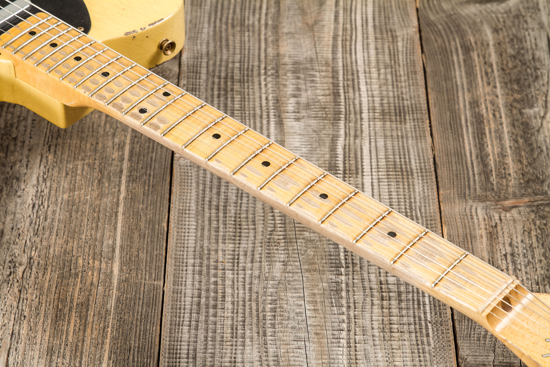 Fender Custom Shop Tele 1953 2s Ht #r136595 - Heavy Relic Nocaster Blonde - Guitare Électrique Forme Str - Variation 5