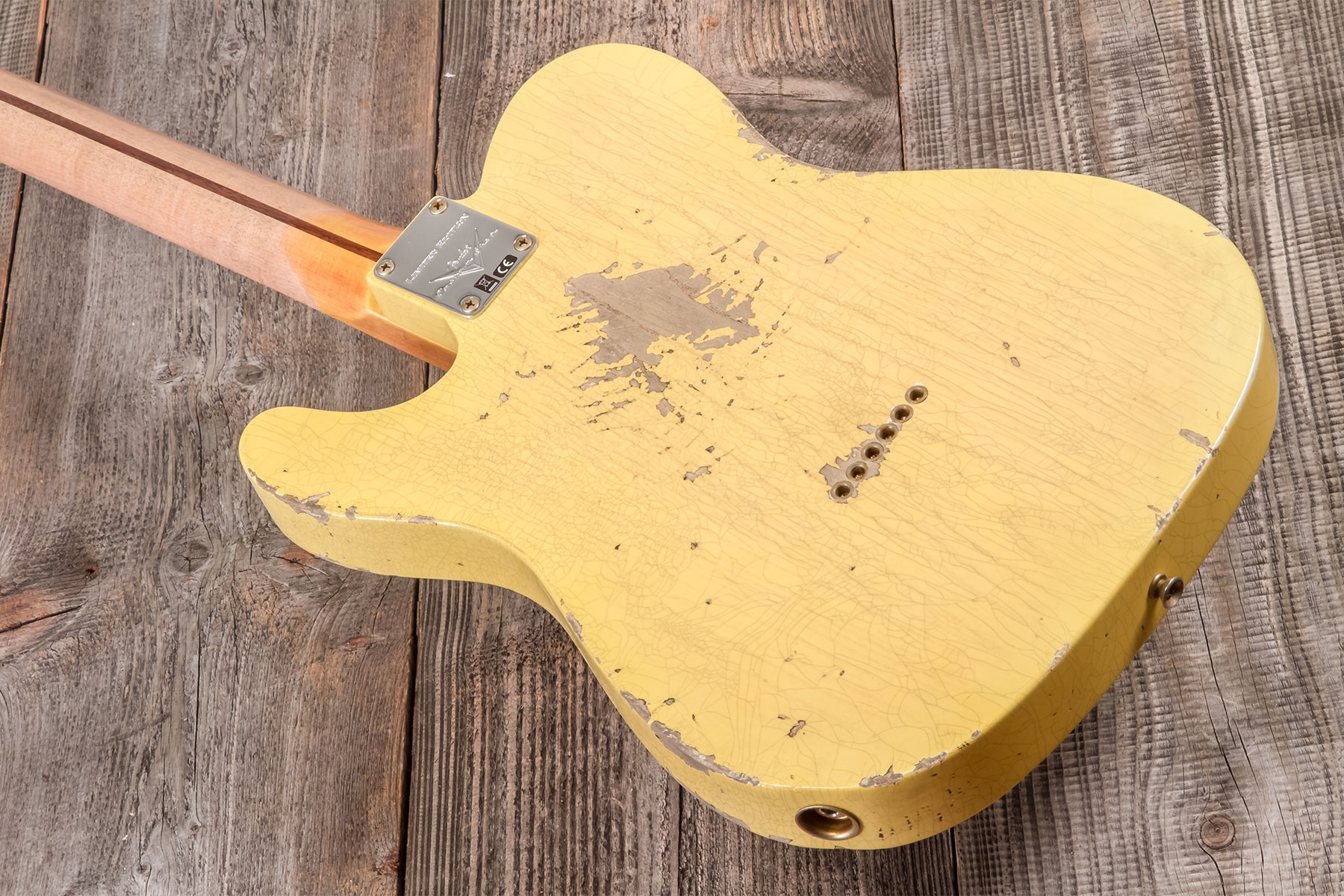 Fender Custom Shop Tele 1953 2s Ht #r136595 - Heavy Relic Nocaster Blonde - Guitare Électrique Forme Str - Variation 6