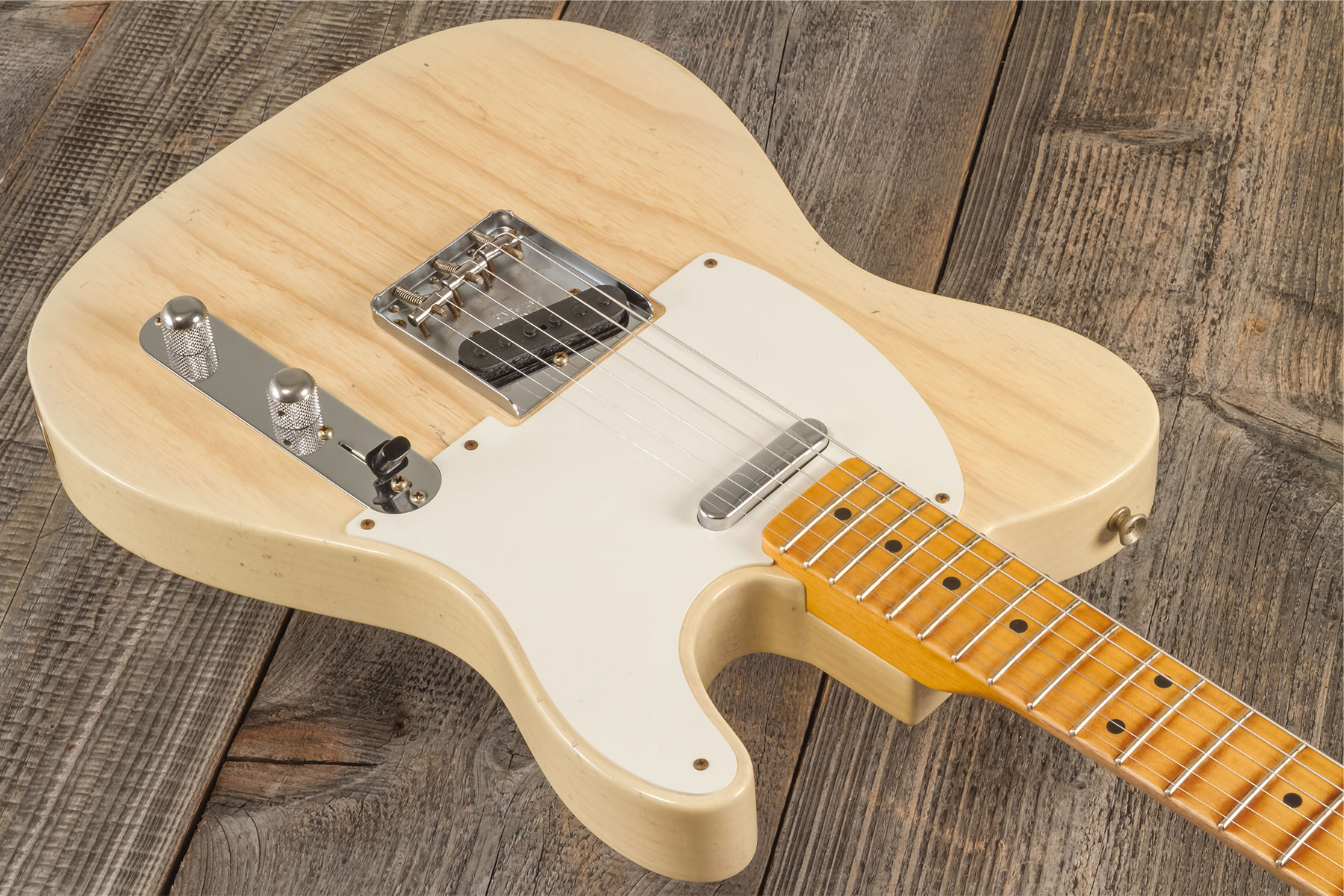 Fender Custom Shop Tele 1955 2s Ht Mn #cz580065 - Journeyman Relic Natural Blonde - Guitare Électrique Forme Str - Variation 2