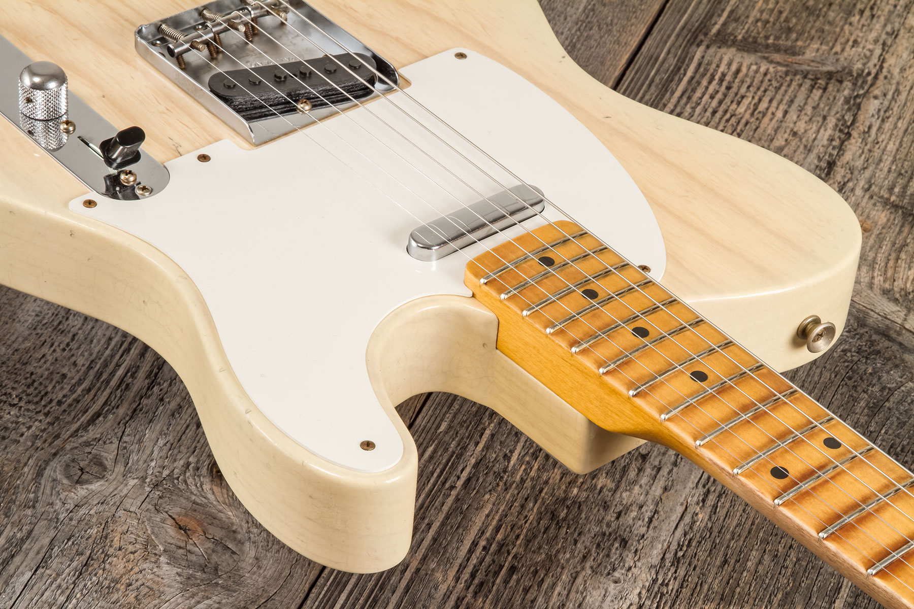 Fender Custom Shop Tele 1955 2s Ht Mn #cz580065 - Journeyman Relic Natural Blonde - Guitare Électrique Forme Str - Variation 4