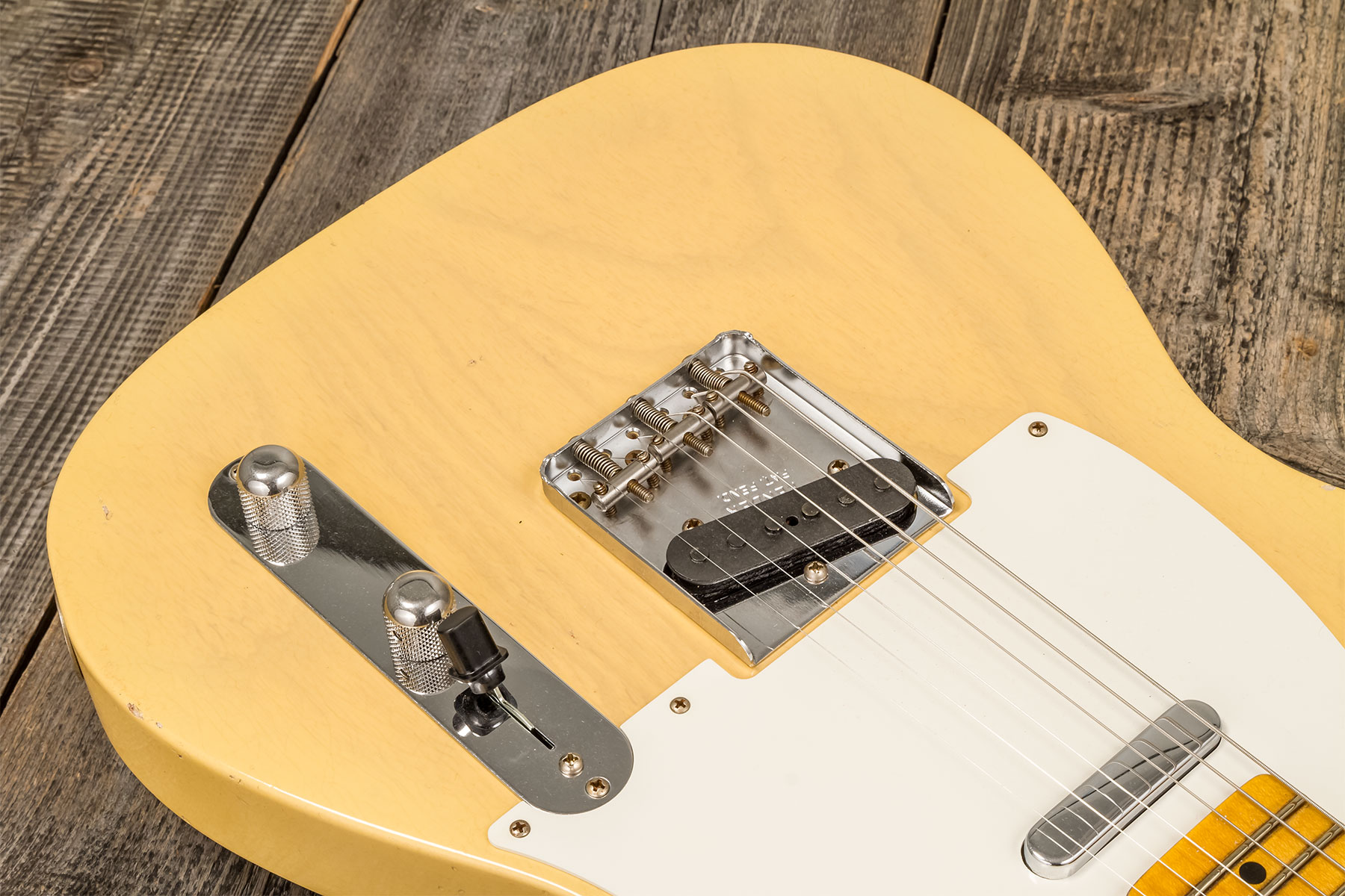 Fender Custom Shop Tele 1955 Ltd 2s Ht Mn #cz579629 - Journeyman Relic Natural Blonde - Guitare Électrique Forme Tel - Variation 3