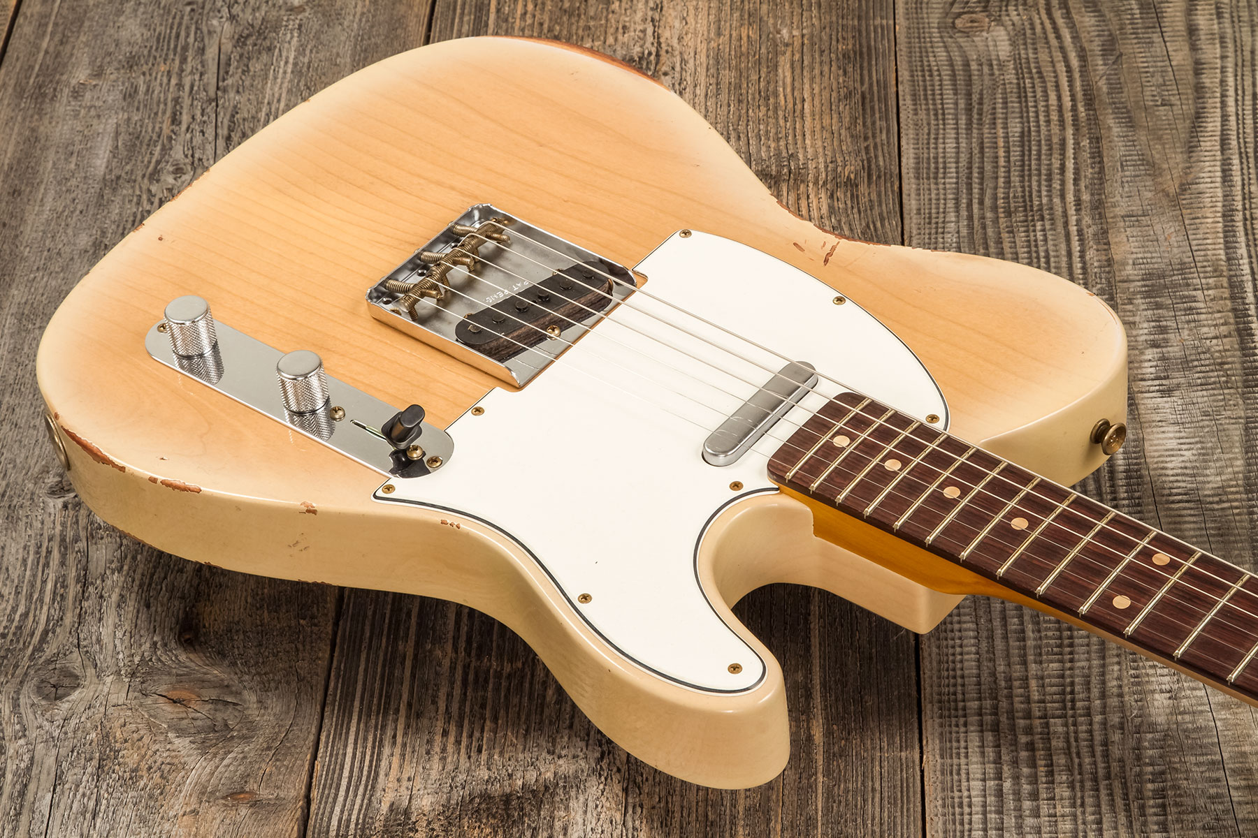 Fender Custom Shop Tele 1960 2s Ht Rw #r135928 - Relic Natural Blonde - Guitare Électrique Forme Tel - Variation 2