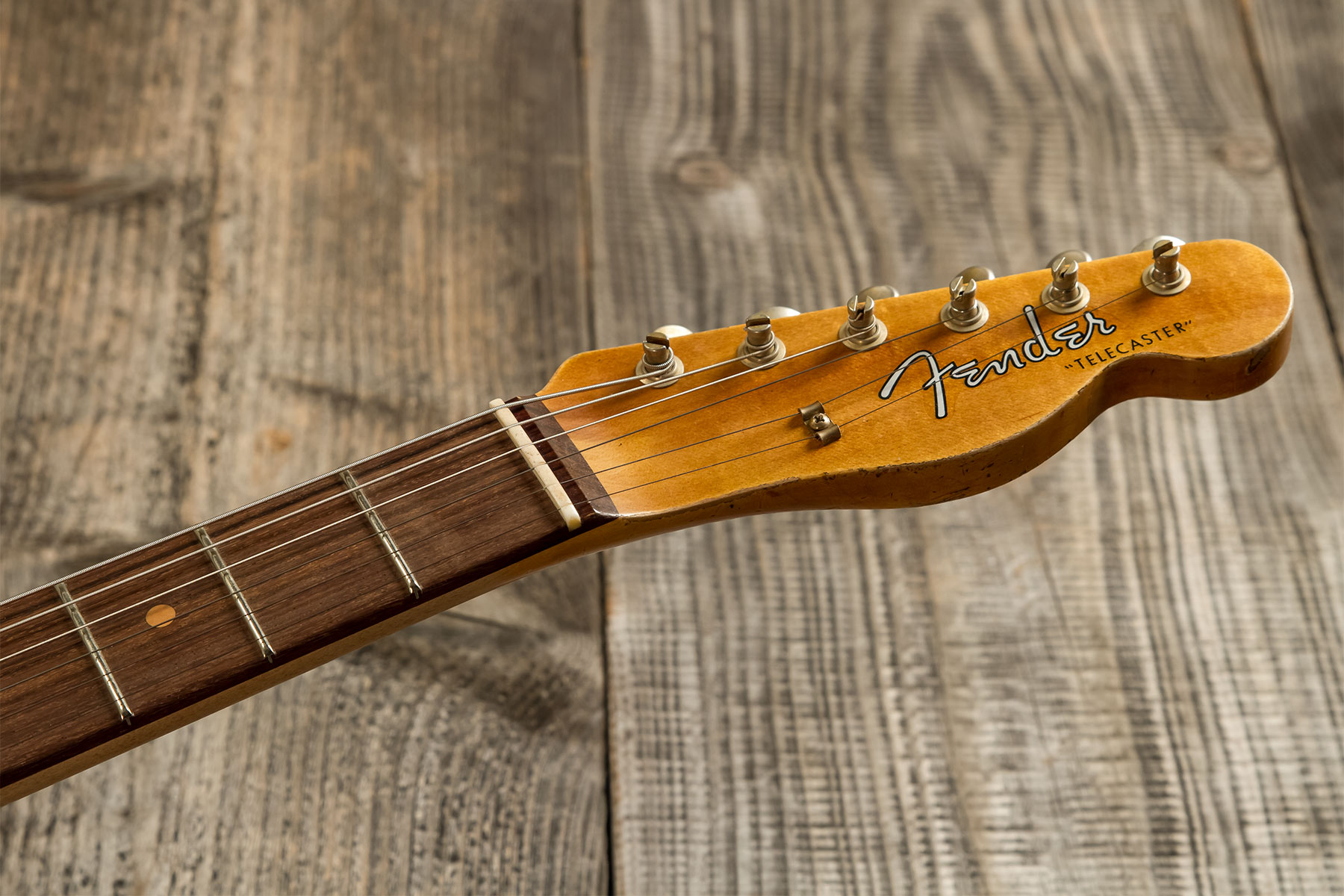 Fender Custom Shop Tele Custom 1960 2s Ht Rw #cz579606 - Heavy Relic Lake Placid Blue O. 3-color Sunburst - Guitare Électrique Forme Tel - Variation 9