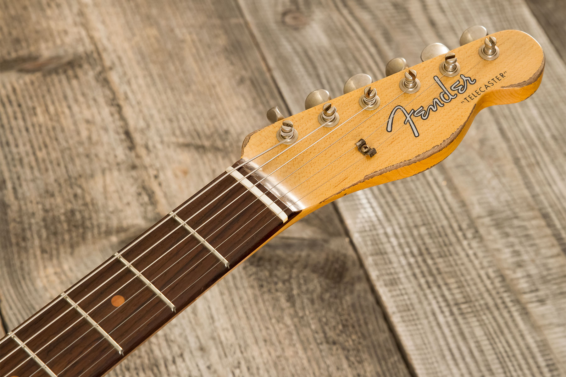 Fender Custom Shop Tele Custom 1960 2s Ht Rw #cz580600 - Heavy Relic Tahitian Coral O. 3-color Sunburst - Guitare Électrique Forme Tel - Variation 11