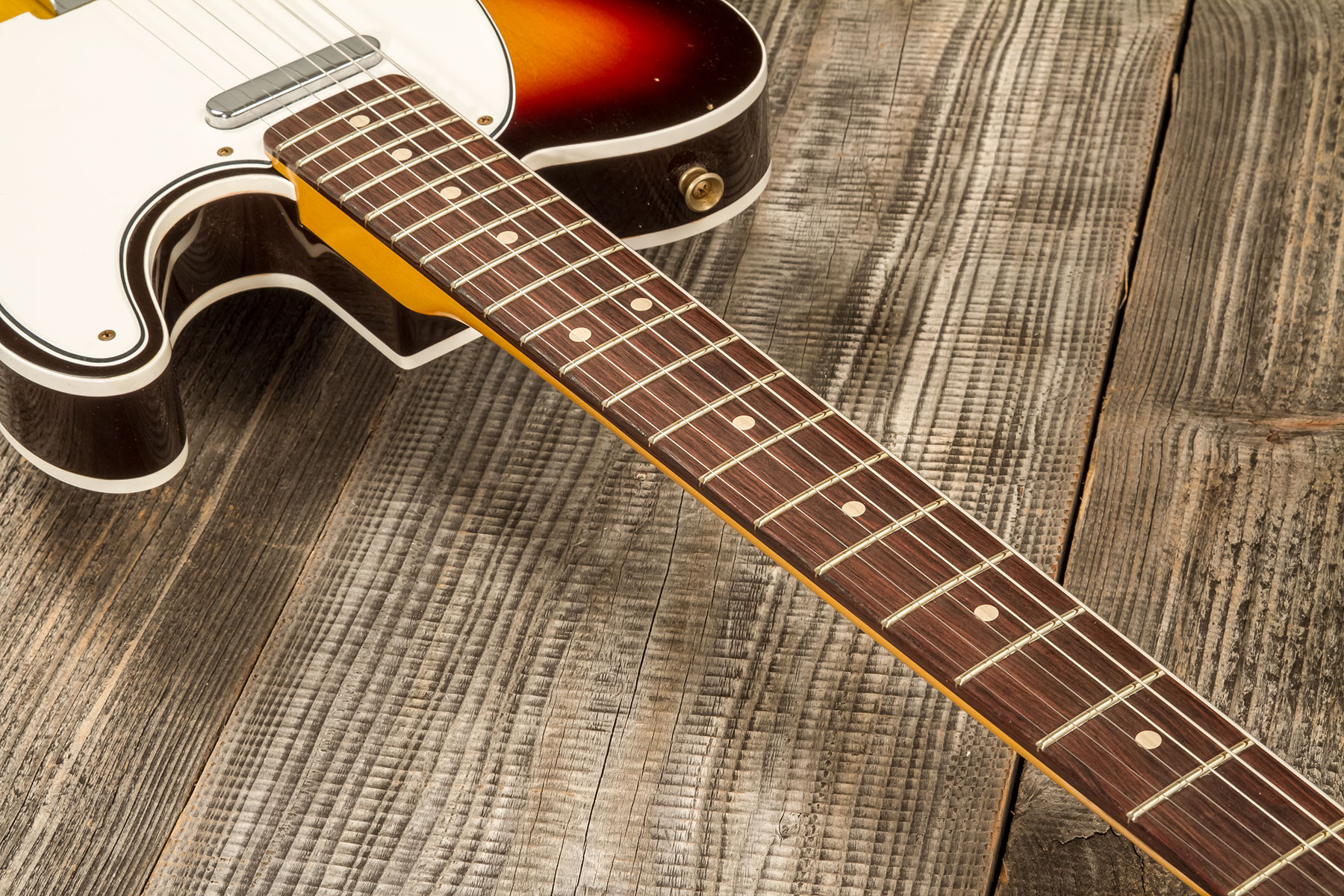 Fender Custom Shop Tele Custom 1960 2s Ht Rw #r136254 - Relic Chocolate 3-color Sunburst - Guitare Électrique Forme Tel - Variation 4