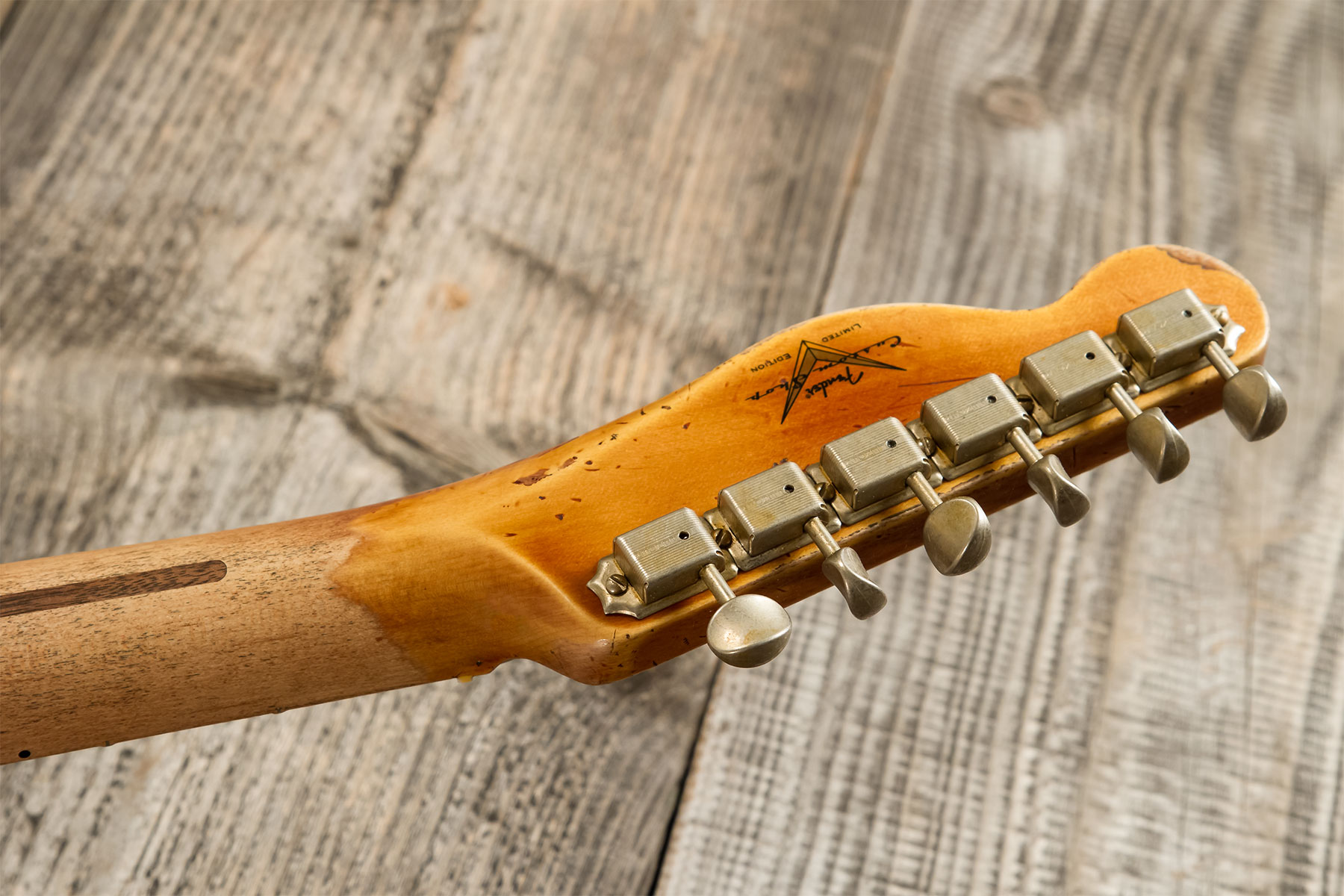 Fender Custom Shop Tele Nocaster 1951 2s Ht Mn #r135083 - Super Heavy Relic Nocaster Blonde - Guitare Électrique Forme Tel - Variation 10