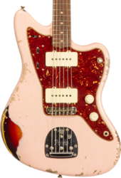 Guitare électrique rétro rock Fender Custom Shop 1962 Jazzmaster #R132659 - Heavy Relic Shell Pink o. 3-Color Sunburst