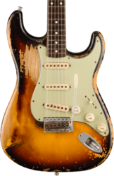 Guitare électrique signature Fender Custom Shop John Frusciante Stratocaster Masterbuilt Paul Waller - Heavy Relic 3-Color Sunburst