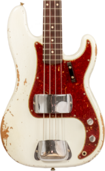 Basse électrique solid body Fender Custom Shop 1960 Precision Bass #R139029 - Heavy Relic Olympic White