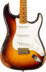 Guitare électrique forme str Fender Custom Shop 70th Anniversary 1954 Stratocaster Ltd #XN4887 - Heavy relic 2-color sunburst