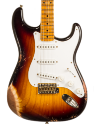 Guitare électrique forme str Fender Custom Shop 70th Anniversary 1954 Stratocaster Ltd #XN4888 - Heavy relic 2-color sunburst