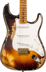 Guitare électrique forme str Fender Custom Shop 70th Anniversary 1954 Stratocaster Ltd #XN4889 - Super Heavy Relic 2-Color Sunburst